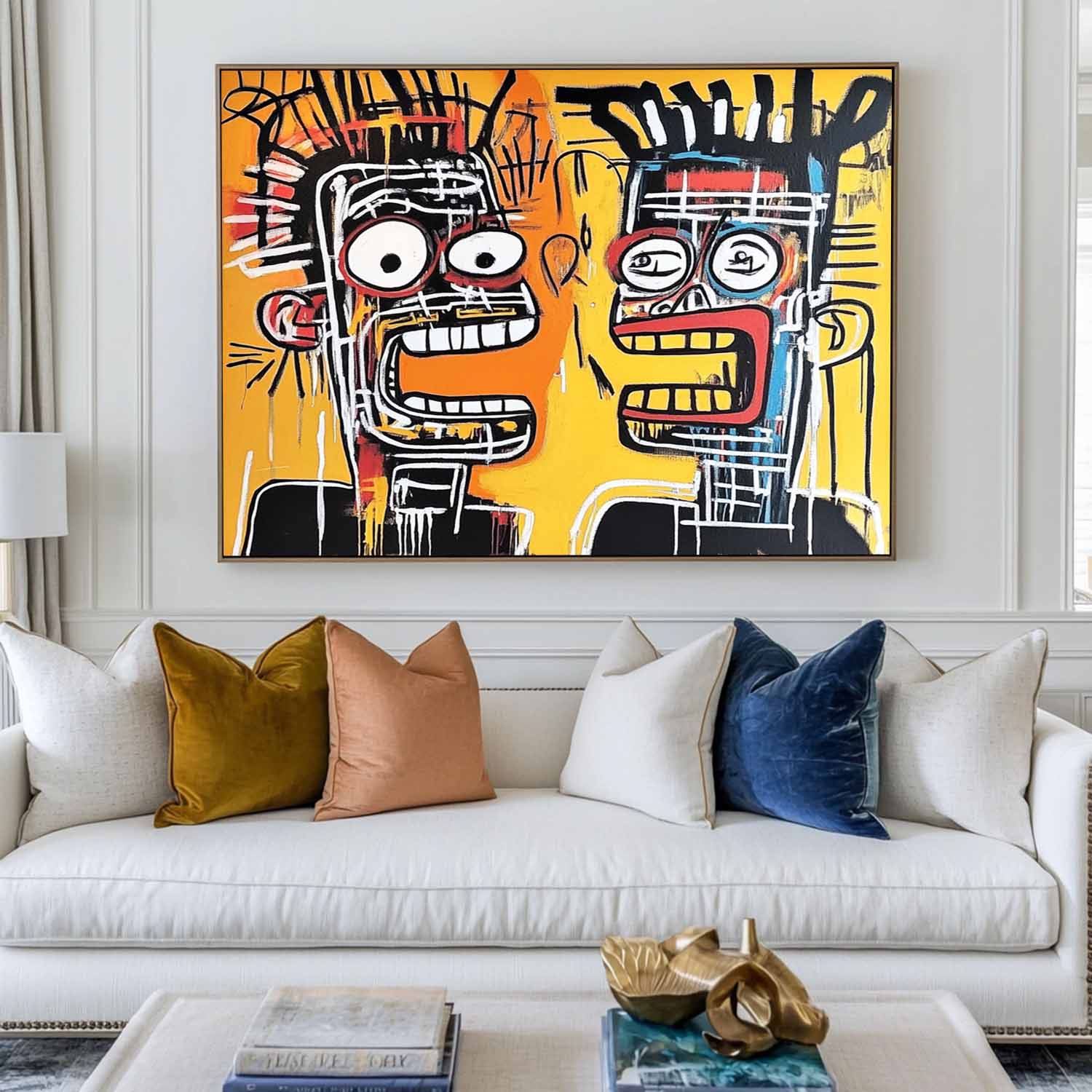 Basquiat Style Abstract Canvas Wall Art