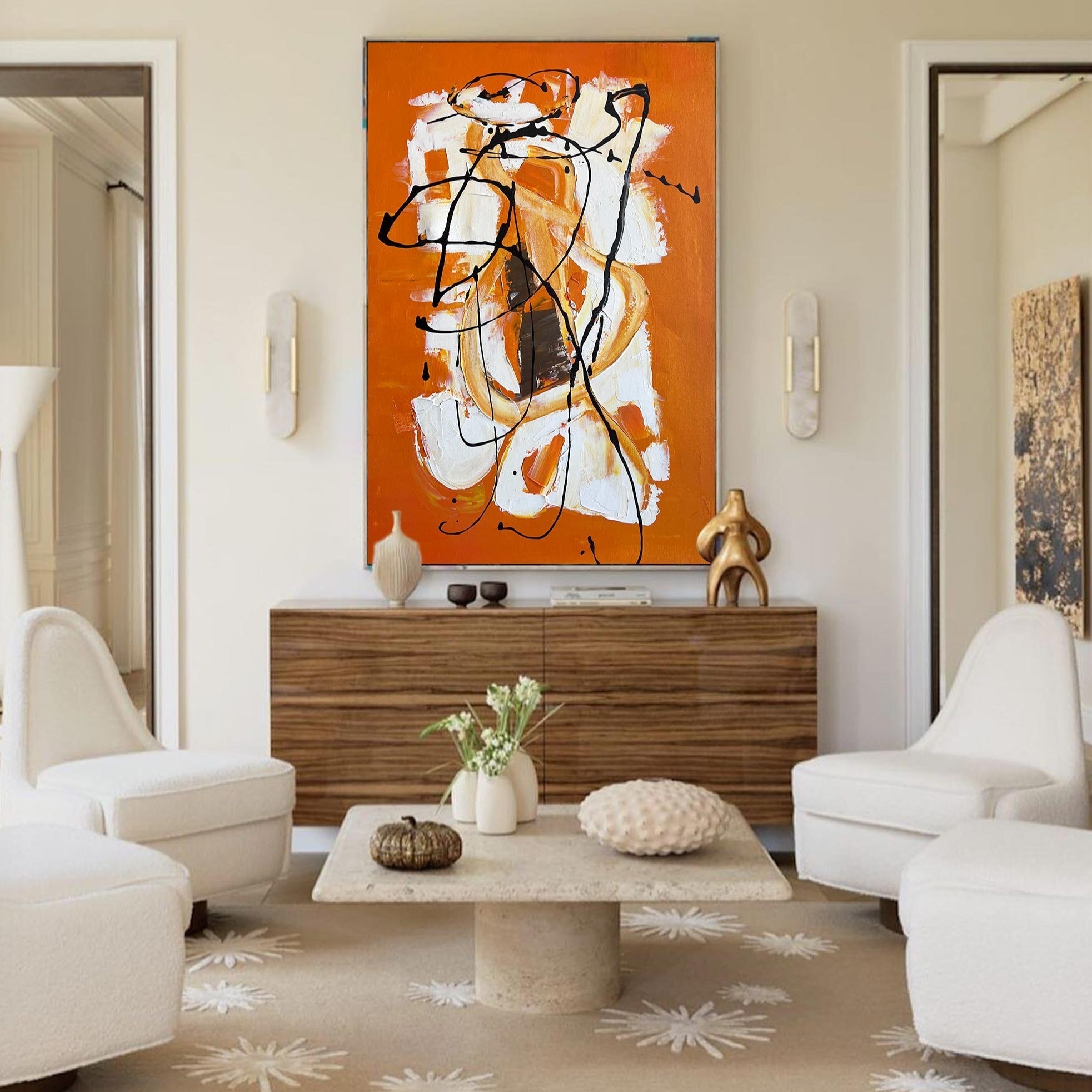 Orange Abstract Painting ABAV183 - Neutralighting