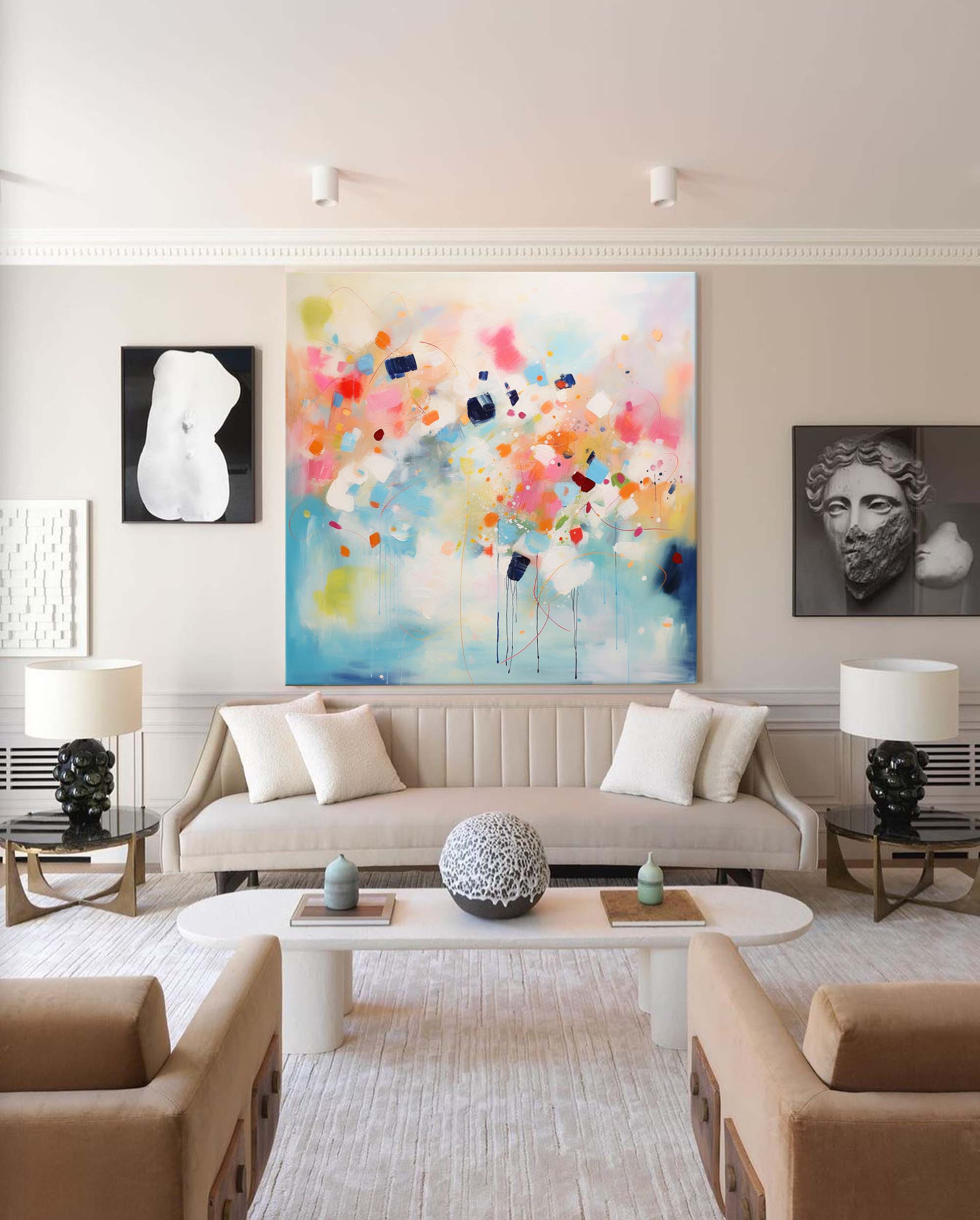 Vibrant Abstract Colorful Oil Painting