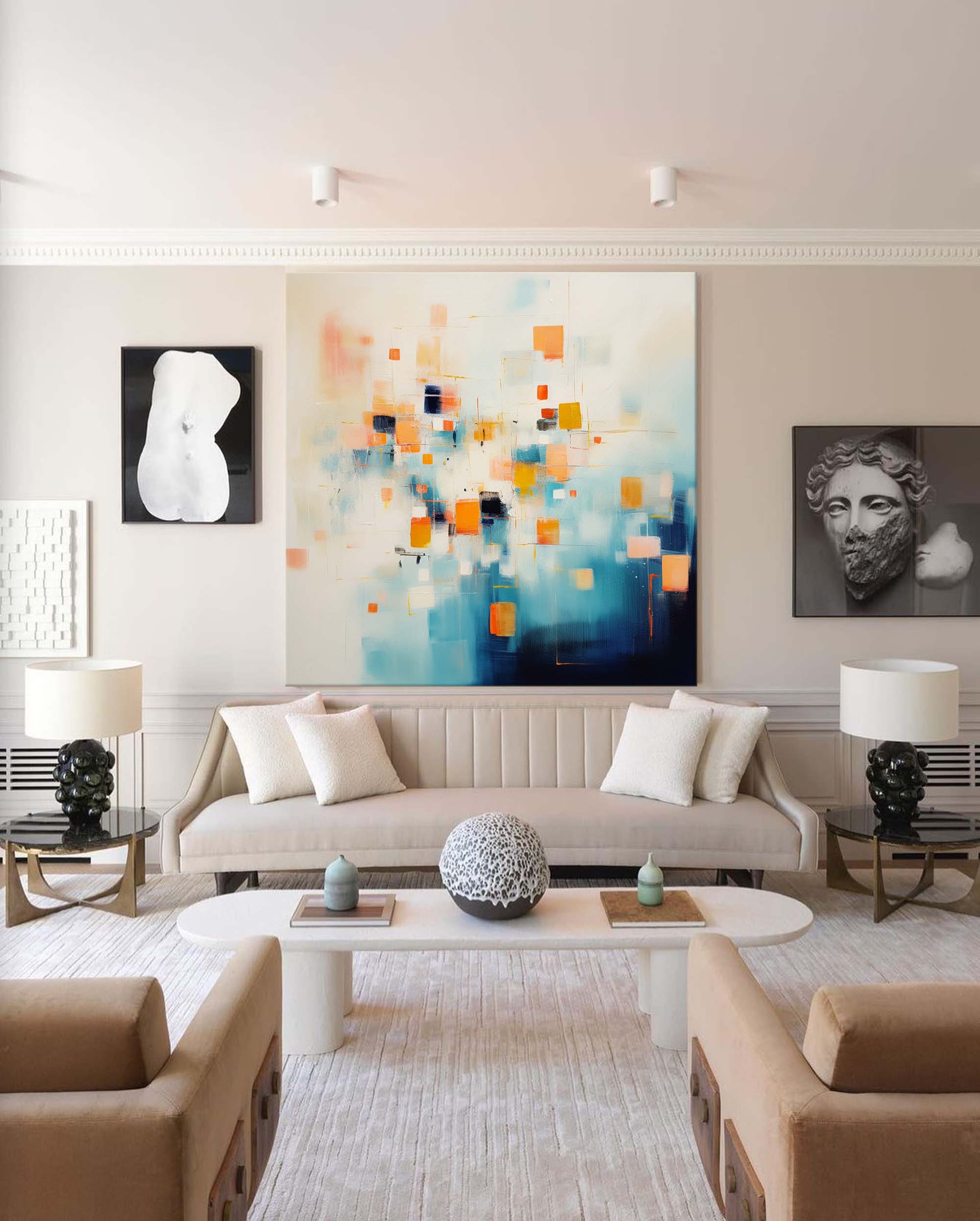 Abstract Canvas Art AB219 - Neutralighting