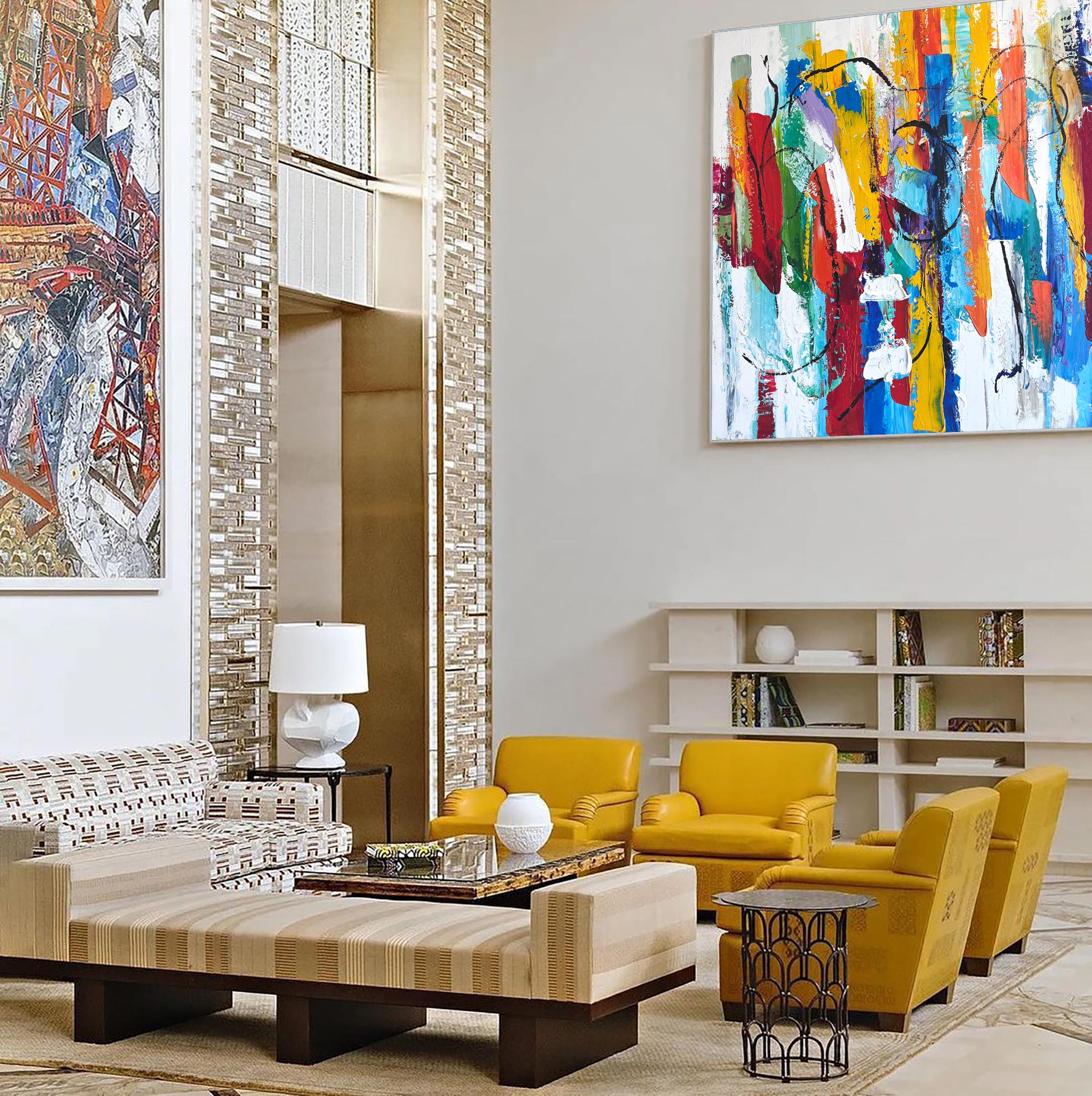Colorful Abstract Drip Stroke Painting