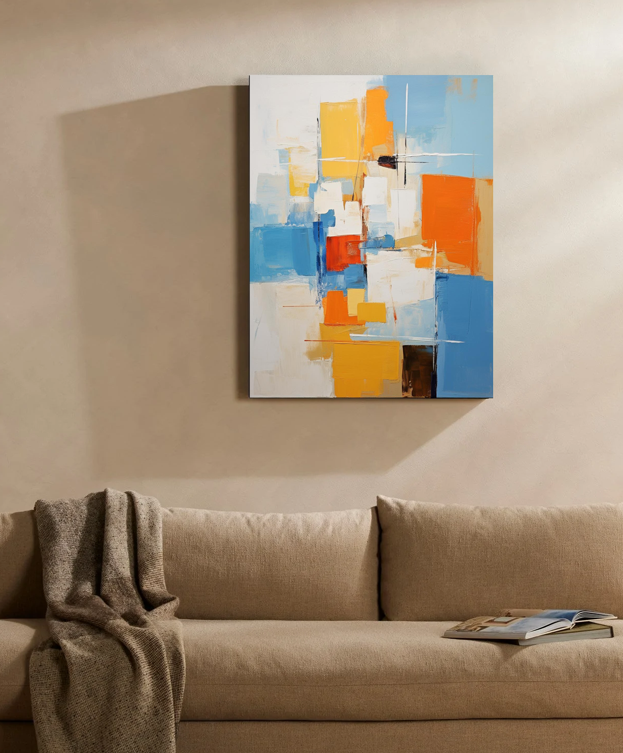 Wall Art Abstract Geometric Color Block Dopamine