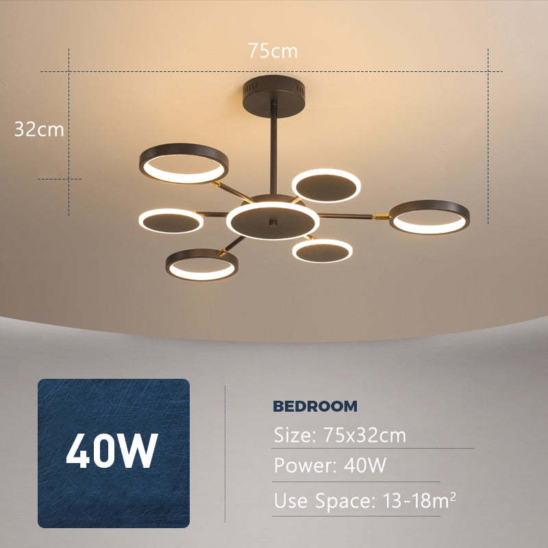 Arisha Modern Led Chandelier, Geometric, Black Dimmable - Neutralighting