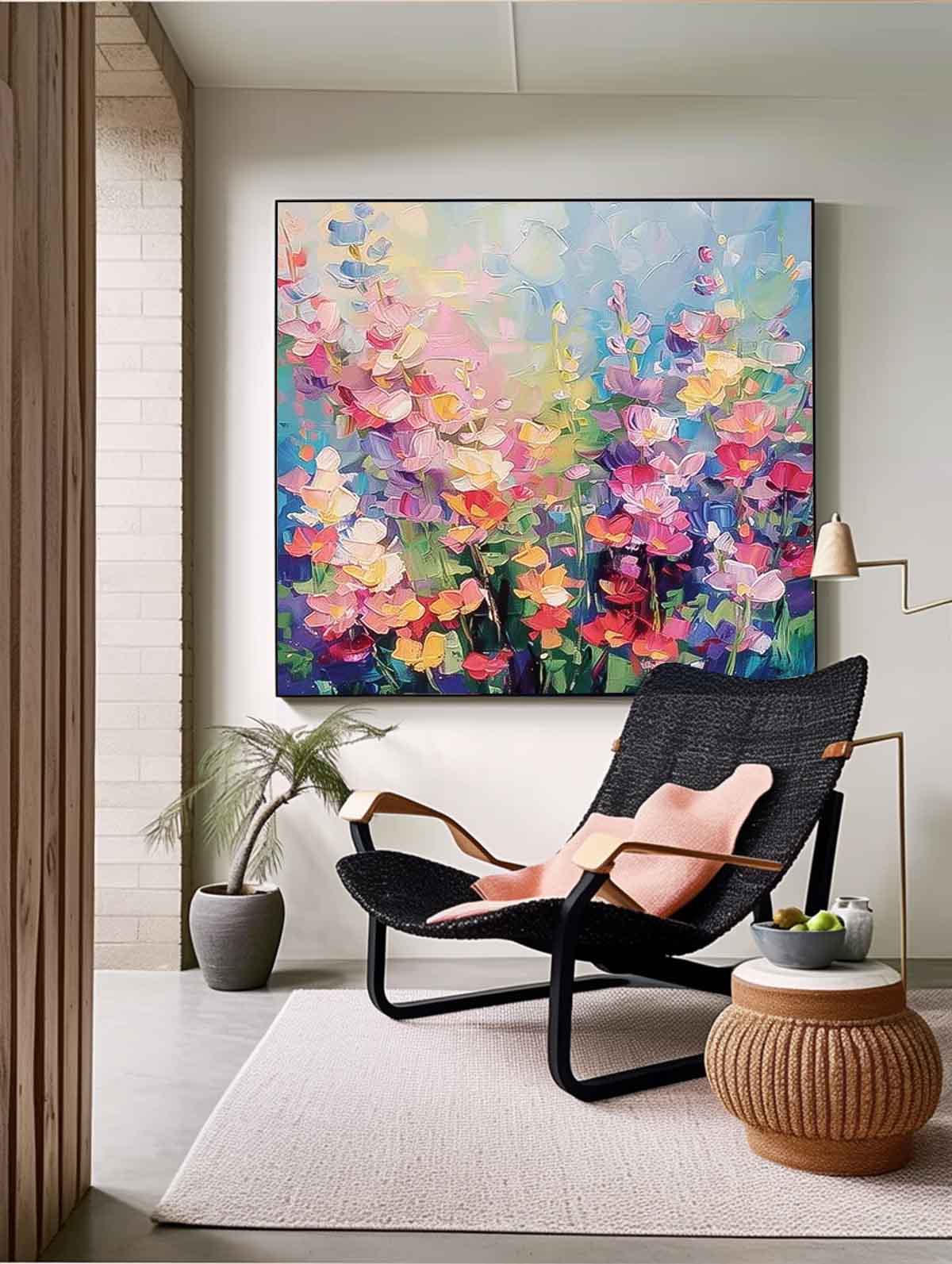 Wall Art Impasto Floral Cheerful Lively
