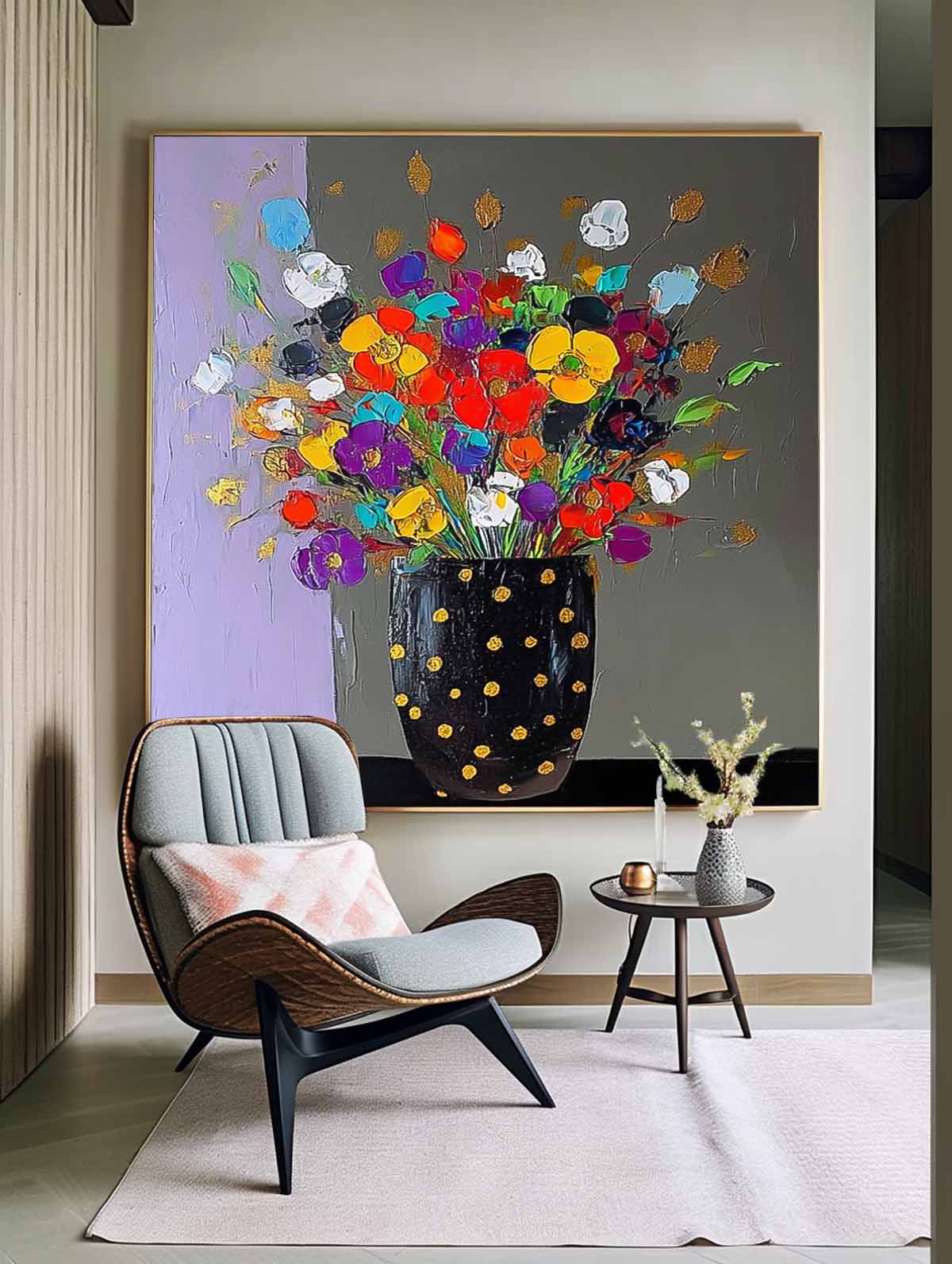Wall Art Flower Vibrant Playful Energetic