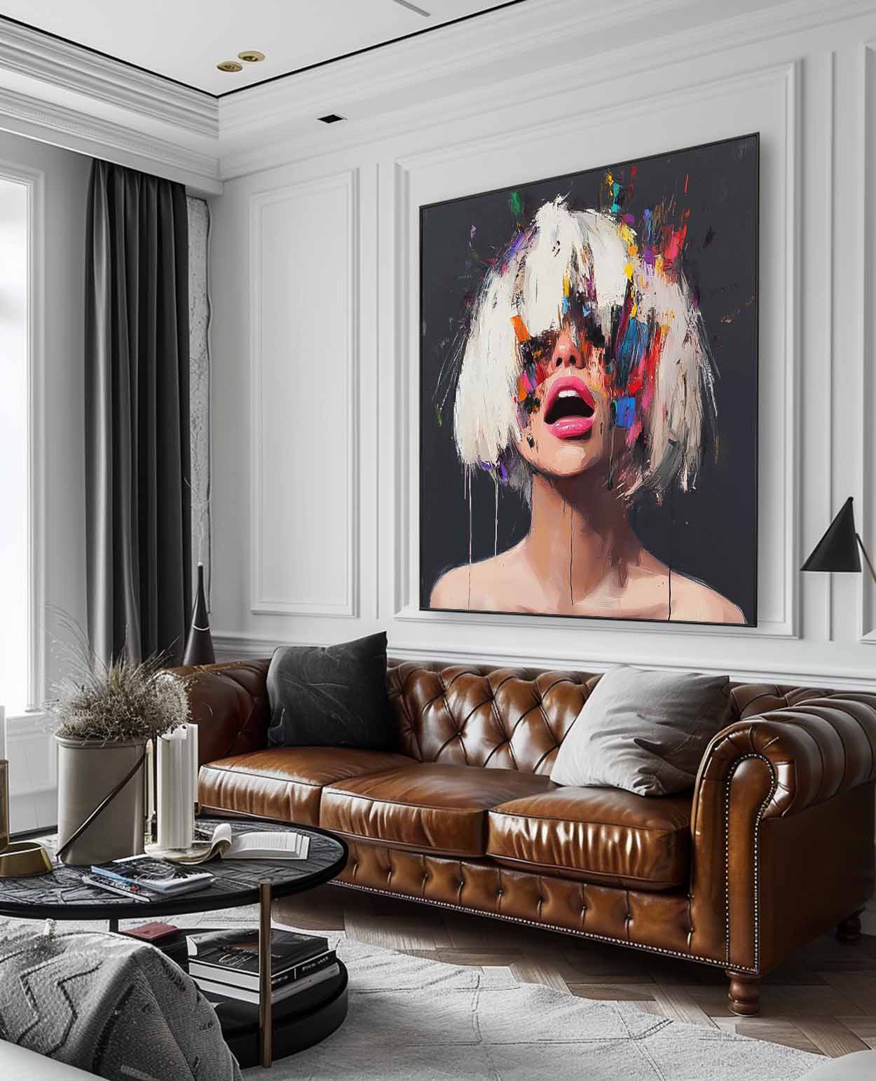Wall Art People Contemporary Abstract Rainbow