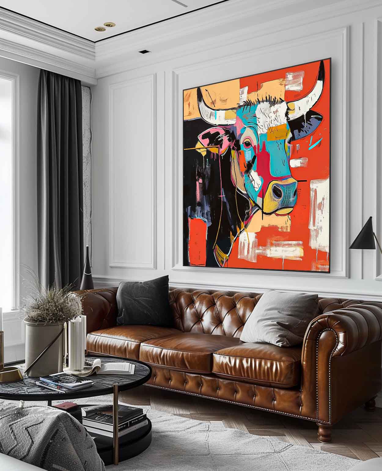Wall Art Animal Abstract Pop Vibrant Bull