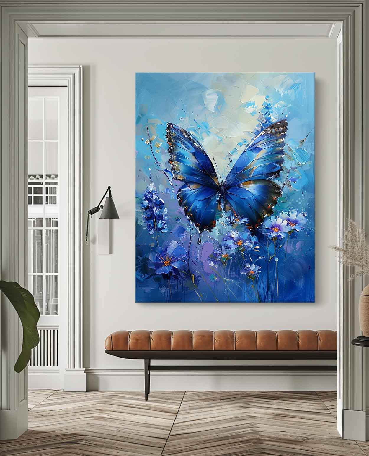 Wall Art Whimsical Butterfly Scene Floral