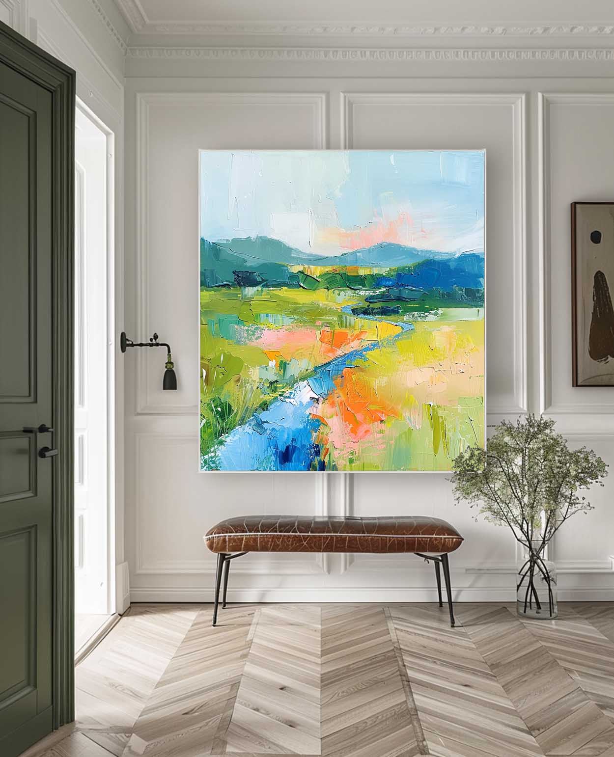Wall Art Abstract Artistic Dopamine Mountain River