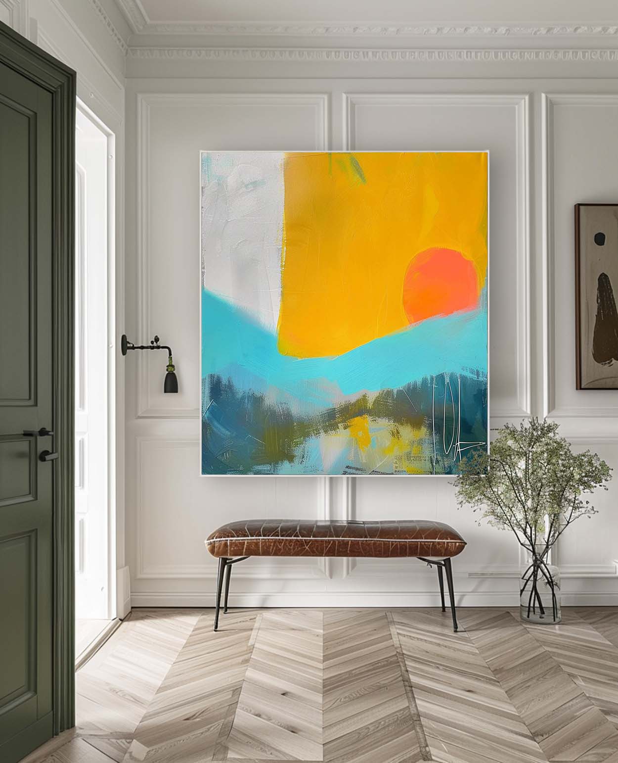 Wall Art Abstract Geometric Block Serene