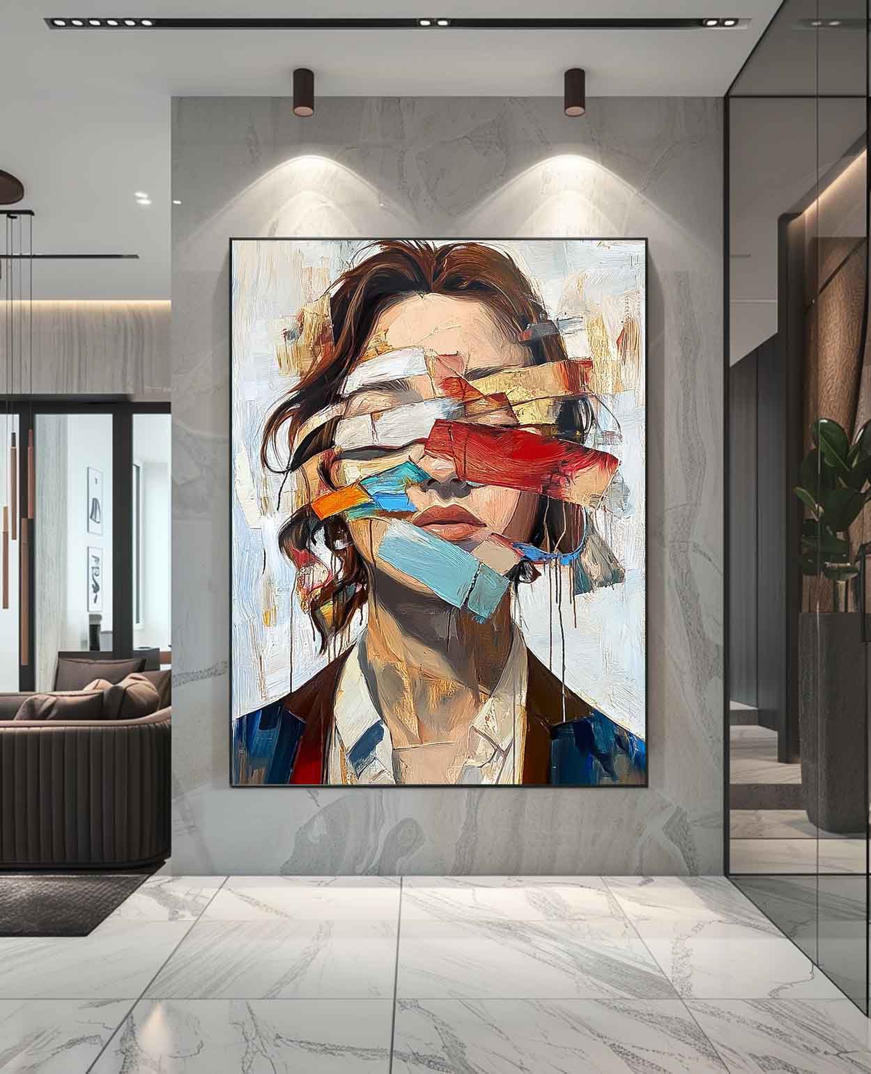 Wall Art Abstract Woman Multicolor Contemporary