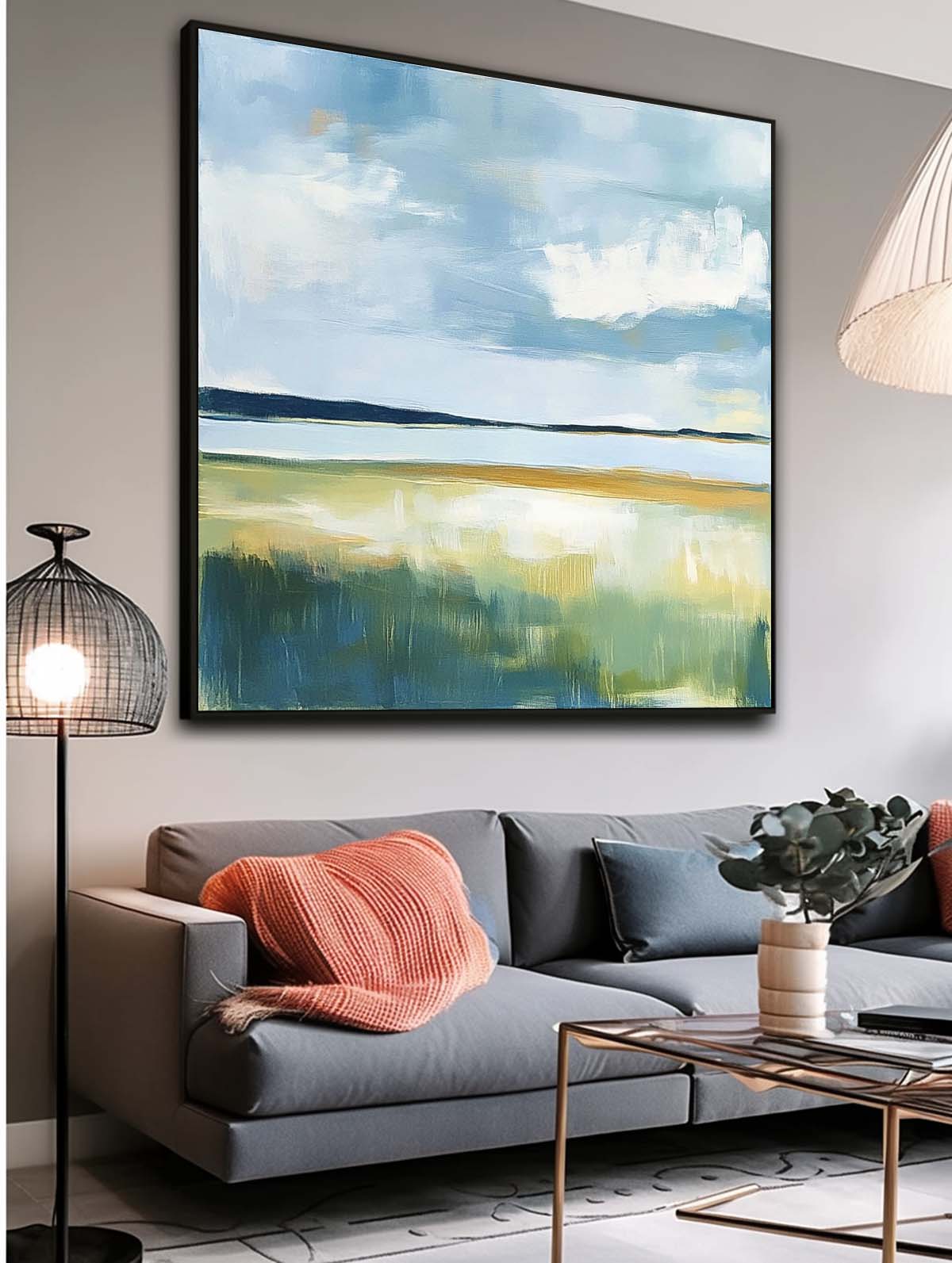 Wall Art Landscape Flowing Dynamic Brushstroke