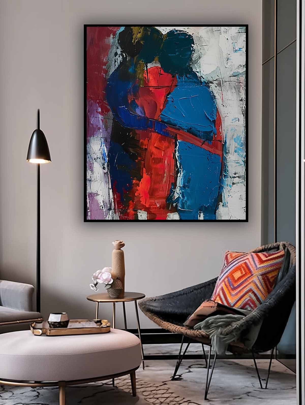 Wall Art Impasto People Intimate Warm