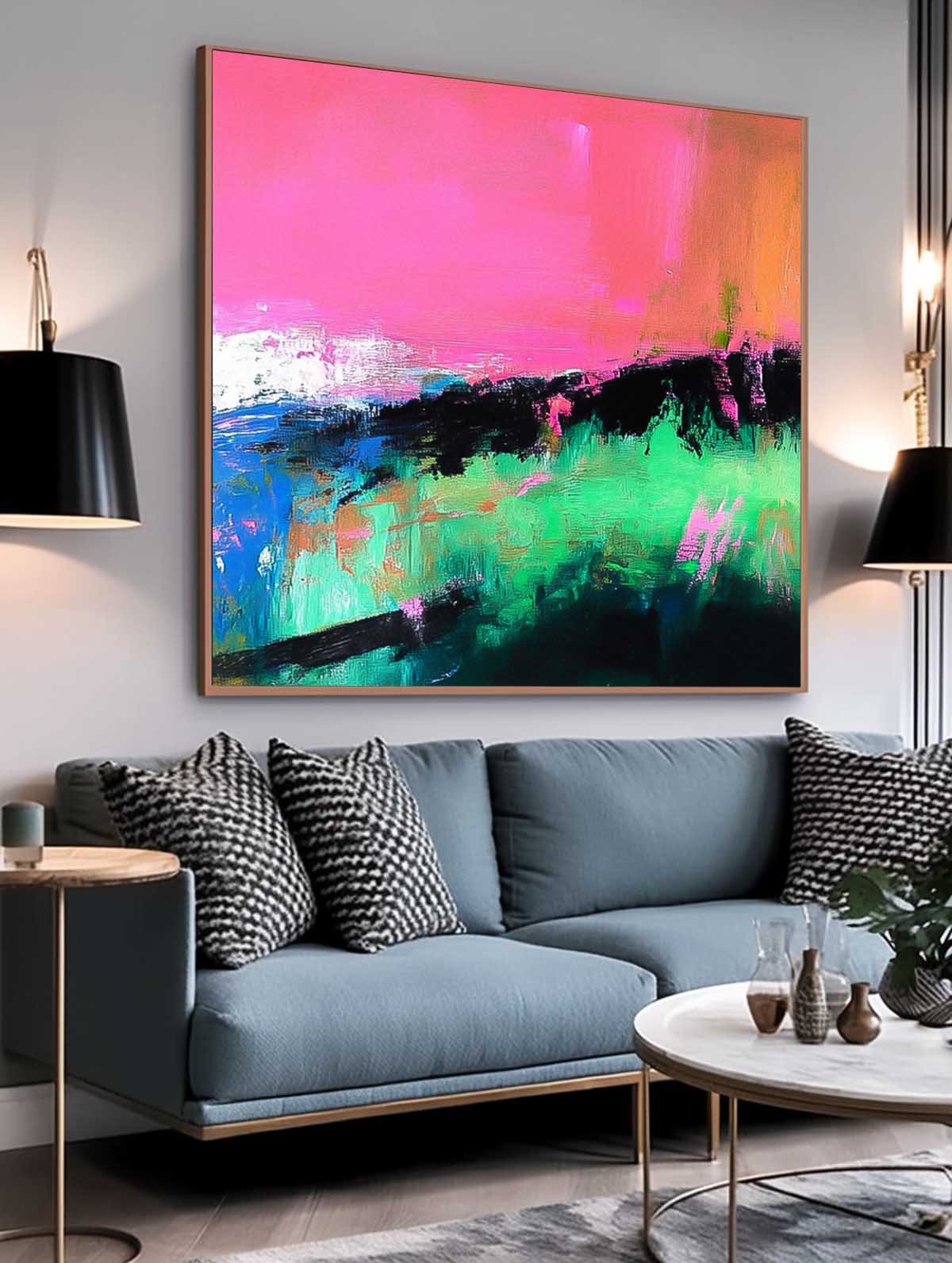 Wall Art Abstract Maximalist Neon Bohemian