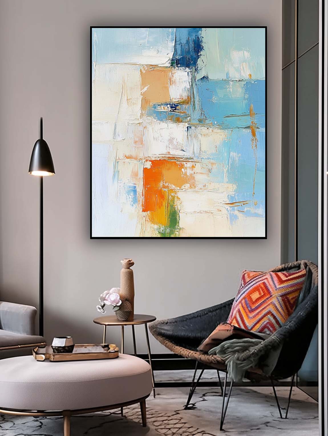 Abstract Canvas Art AB604 - Neutralighting