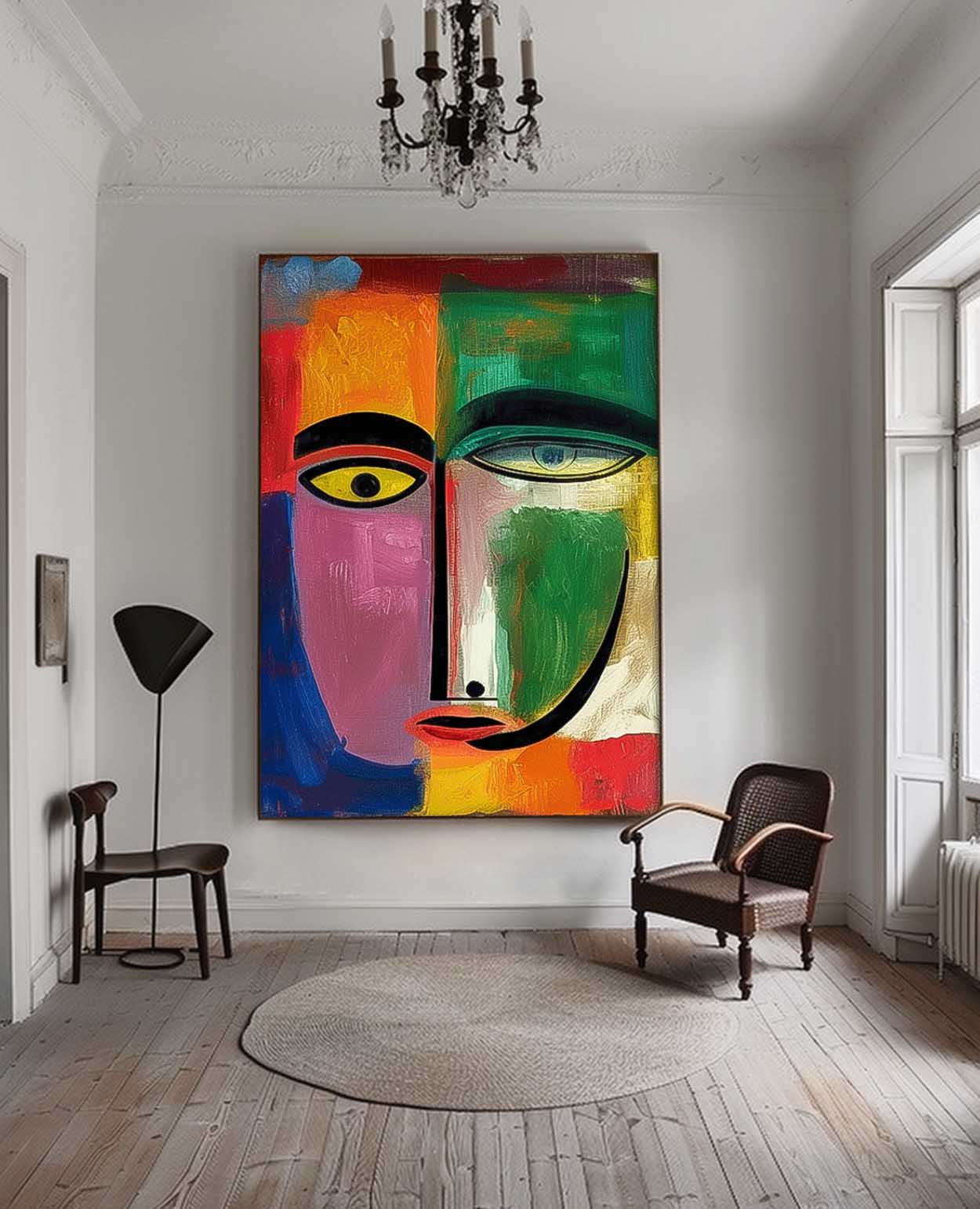 Wall Art Vibrant Cubist People Asymmetrical
