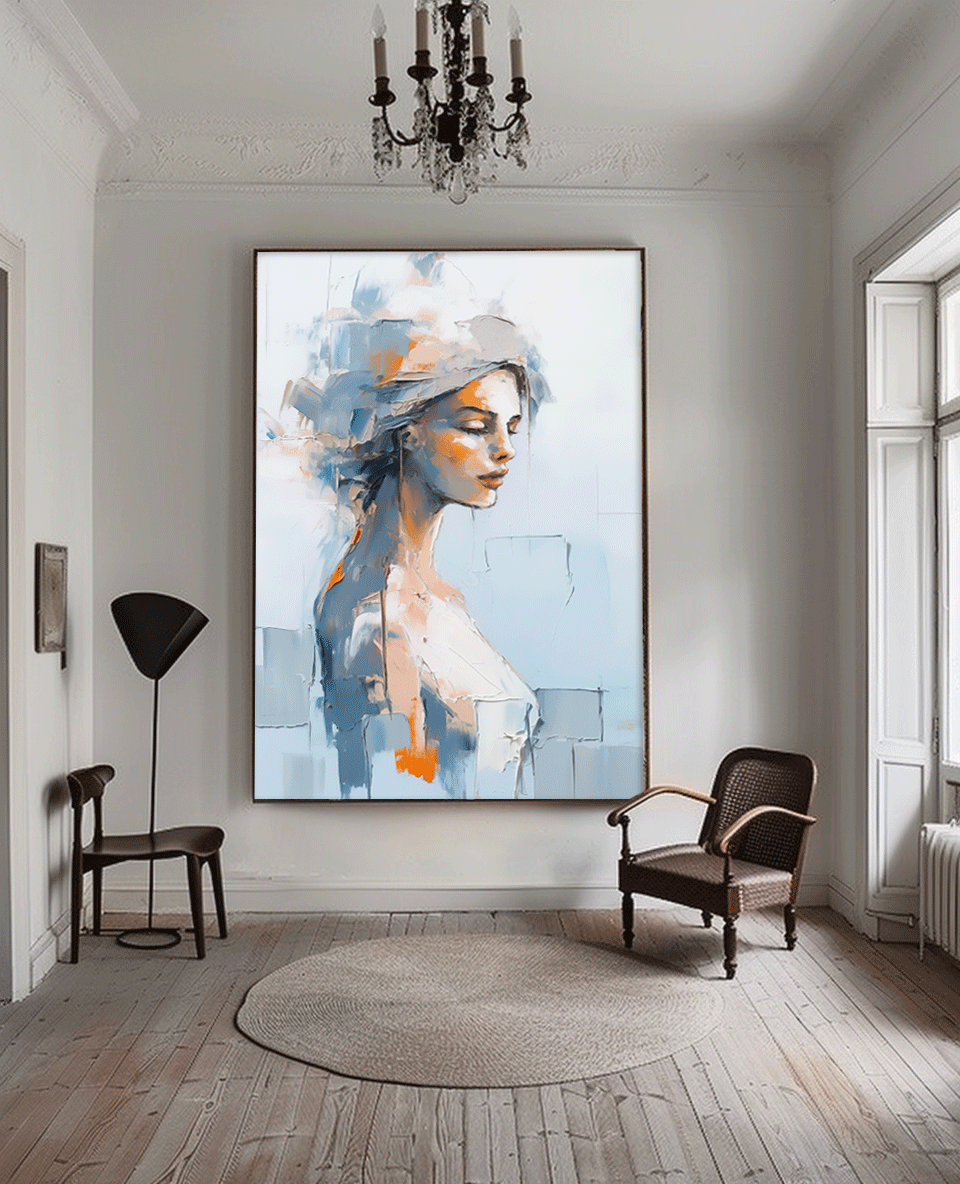 Wall Art People Impasto Floral Modern Abstract