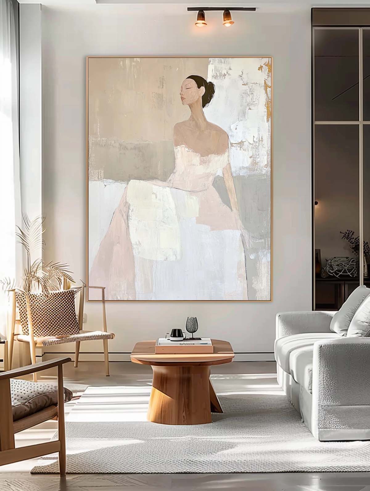 Neutral Muted‑Tone Ballerina Figure Wall Art