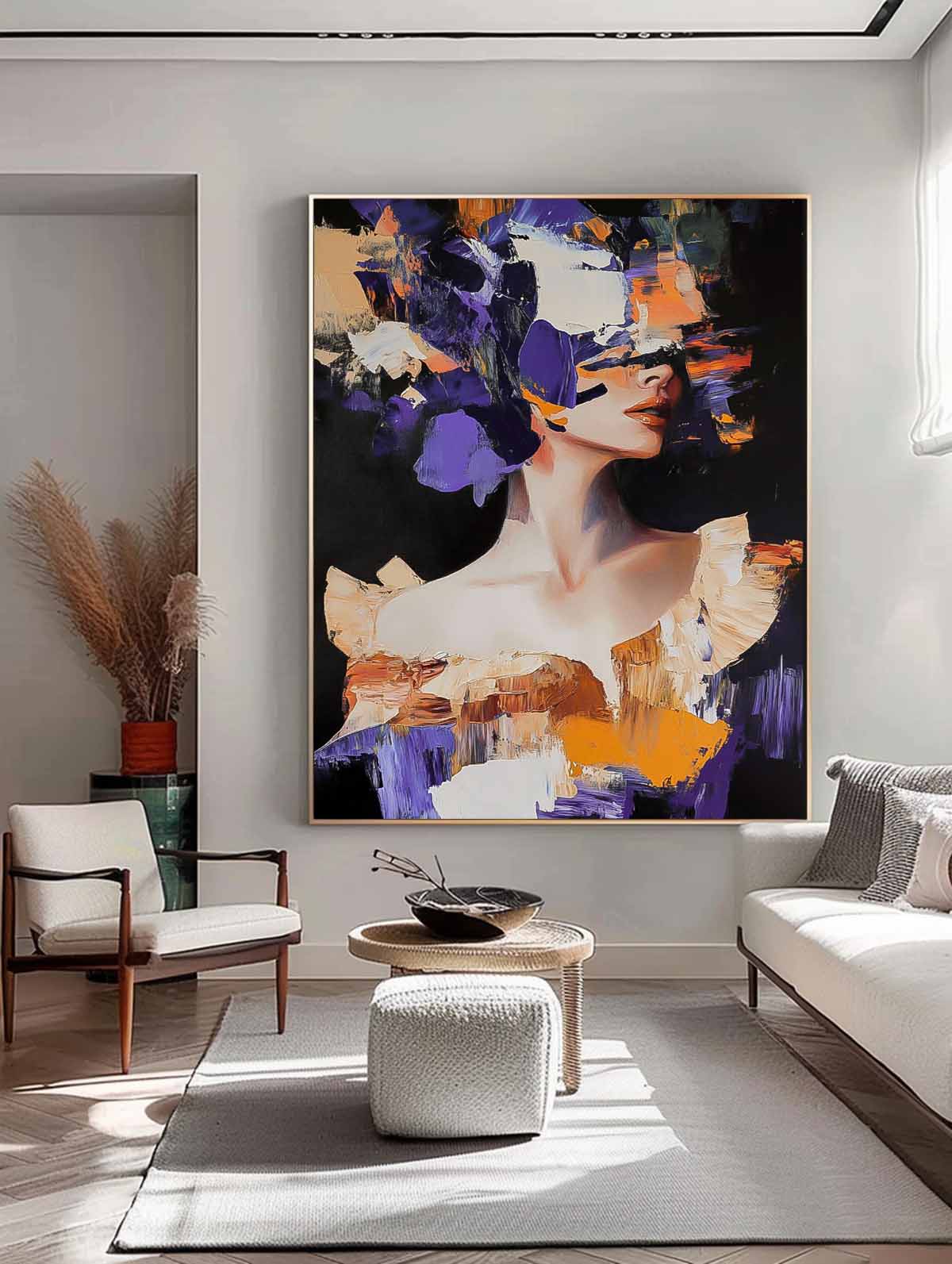 Wall Art People Impasto Portrait Dopamine Fashion