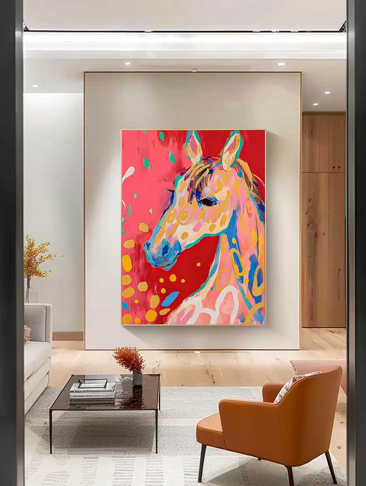 Wall Art Animal Horse Head Abstract Luxury