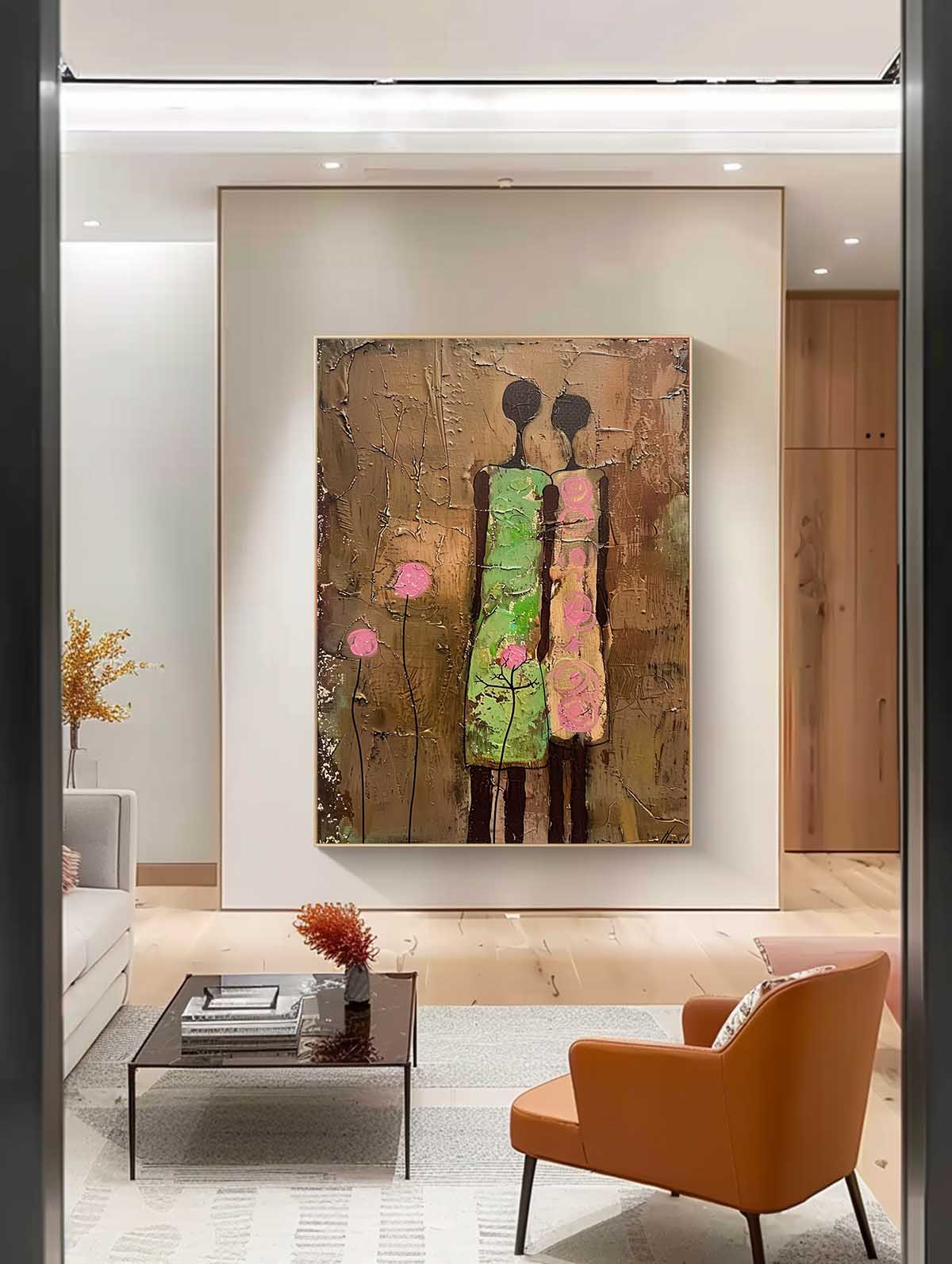 Wall Art Abstract Stylized African Figure Portrait