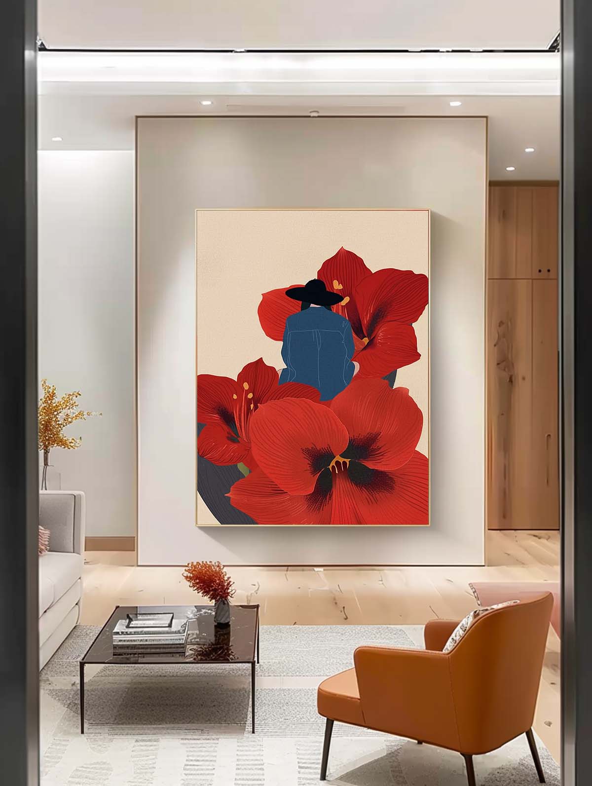 Wall Art People Modern Abstract Oversized Floral