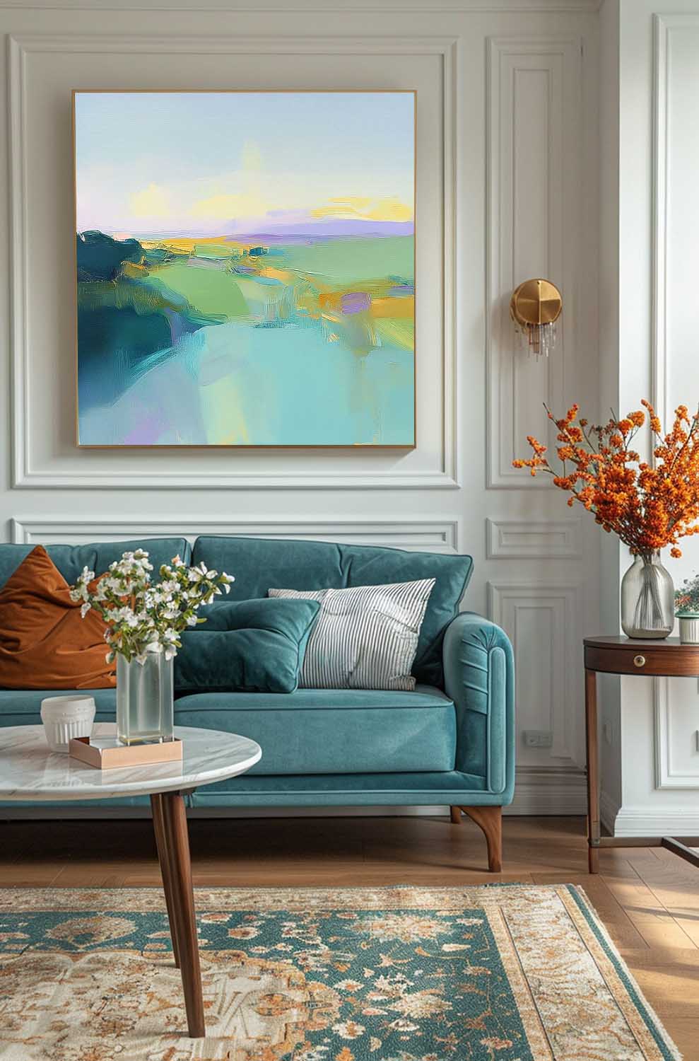 Wall Art Abstract Soft Color Block Coastal