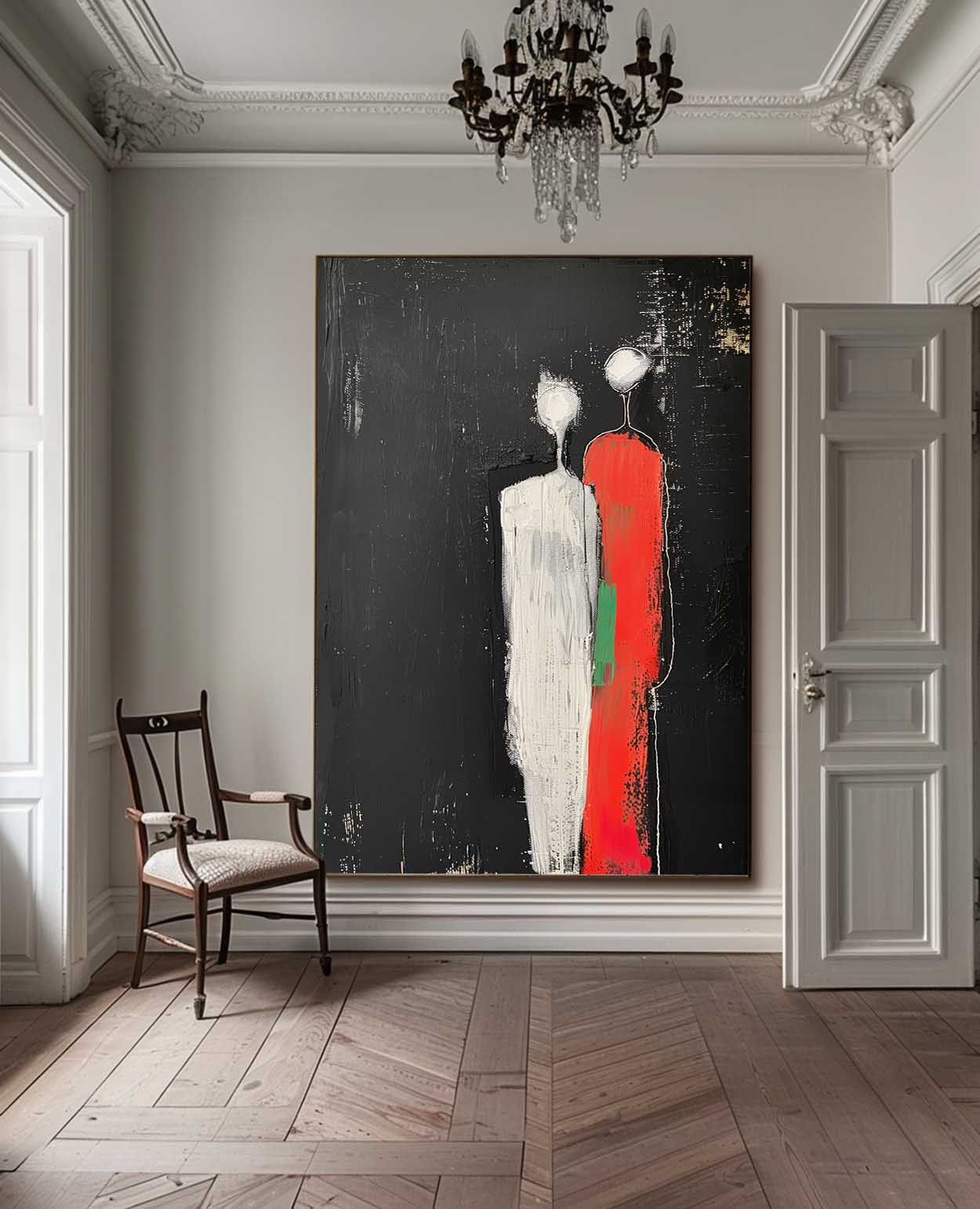 Wall Art Red People Contemporary Minimalist