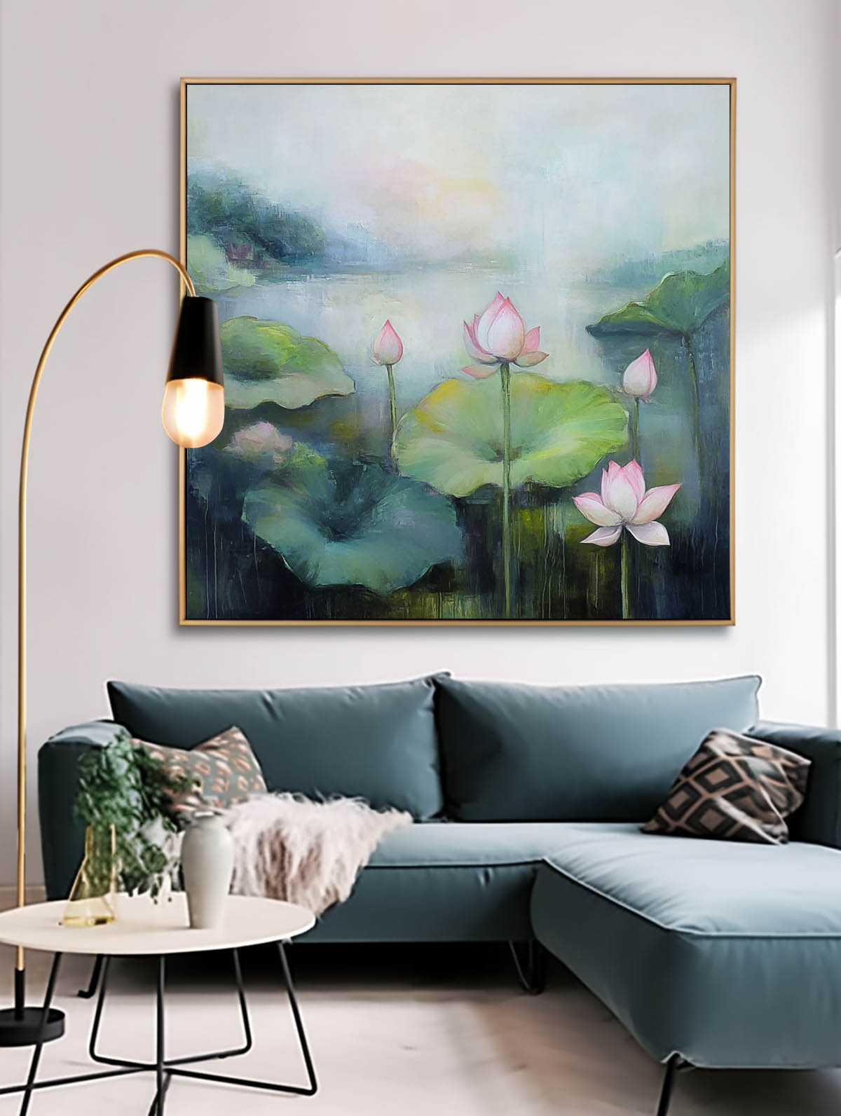 Wall Art Flower Serene Lotus Pond Tranquil