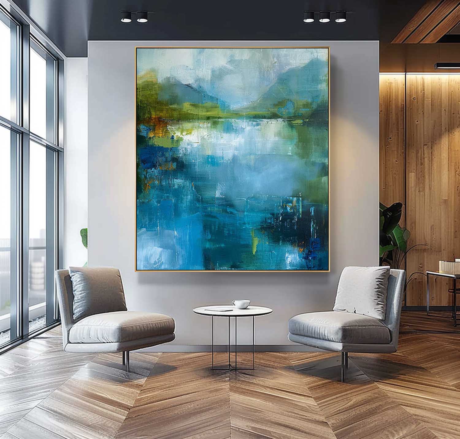 Wall Art Abstract Morandi Blended Soft Lake
