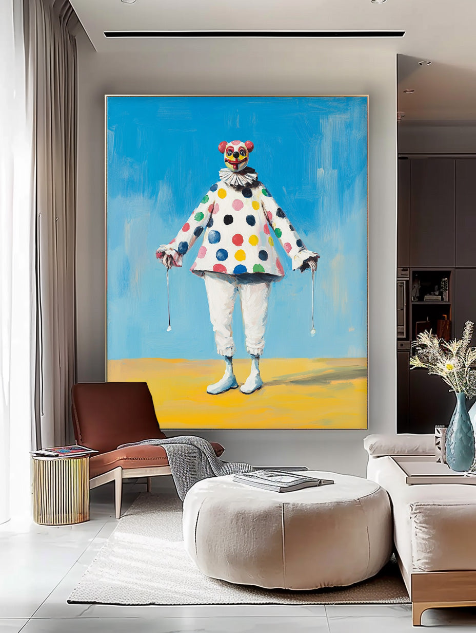 Wall Art People Dopamine Impasto Clown Abstract