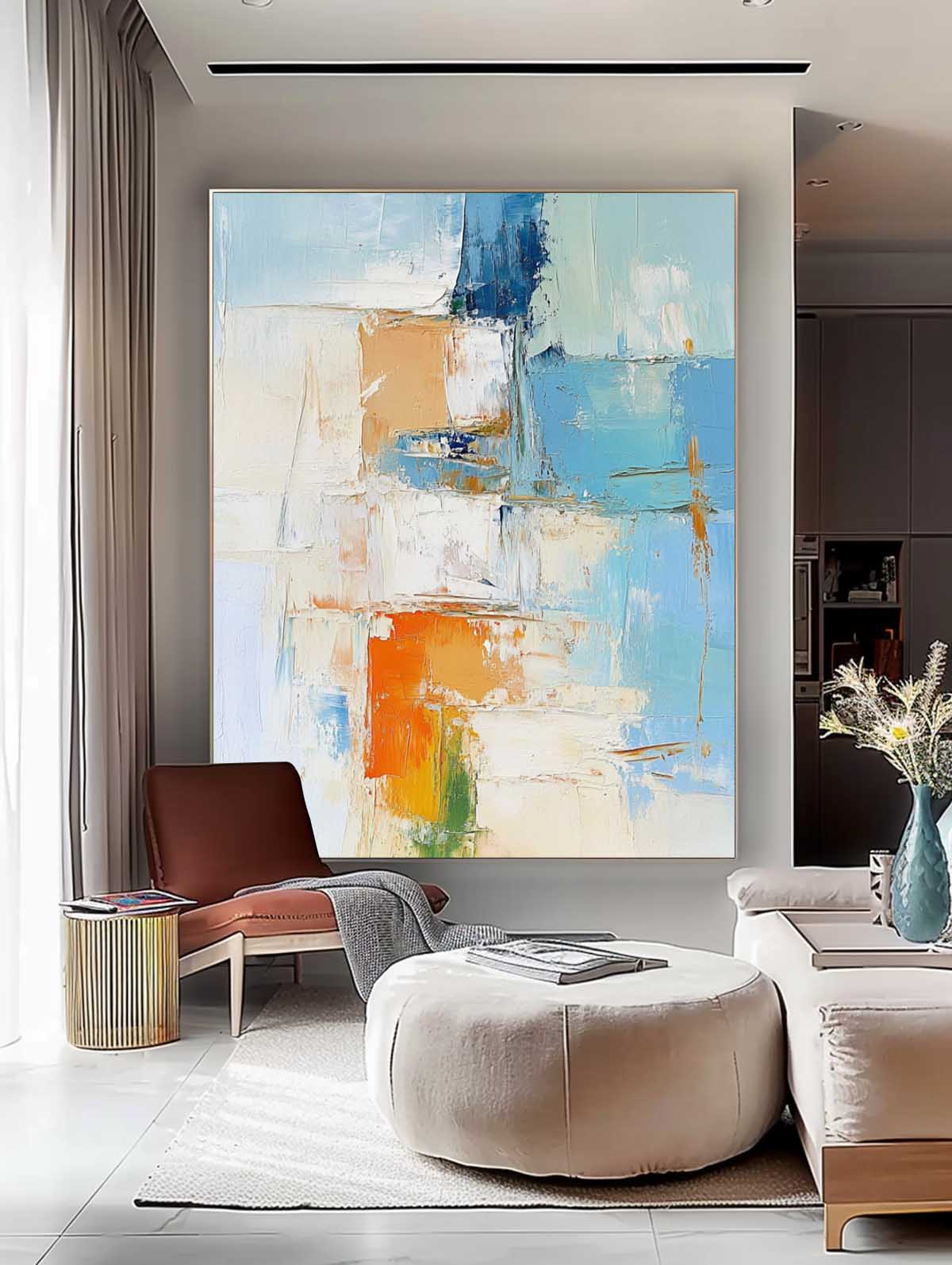Abstract Canvas Art AB604 - Neutralighting
