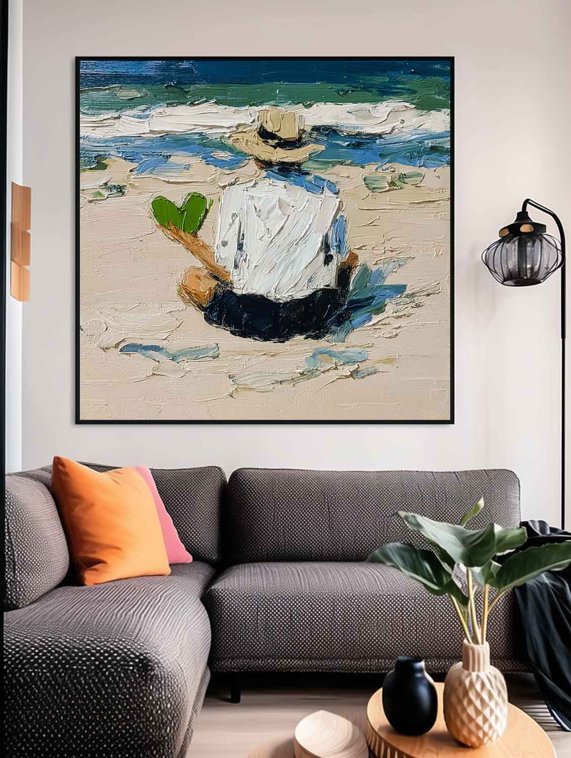 Wall Art Minimalist Impressionist Beach Figure