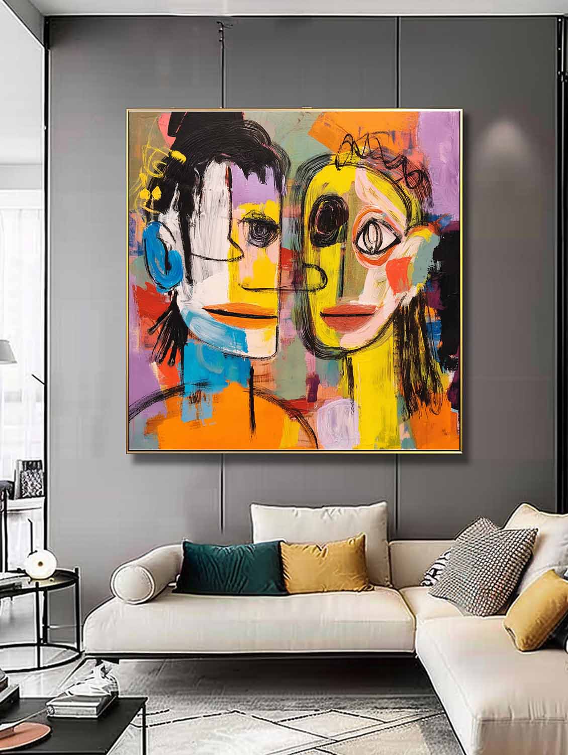 Wall Art People Cubist Scandinavian Bold Color