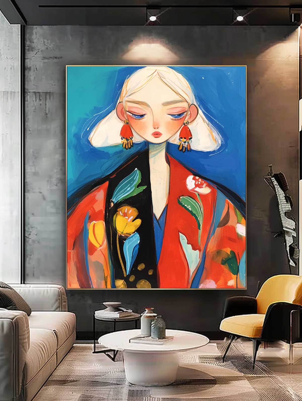 Wall Art Fashion People Painterly Modern Abstract