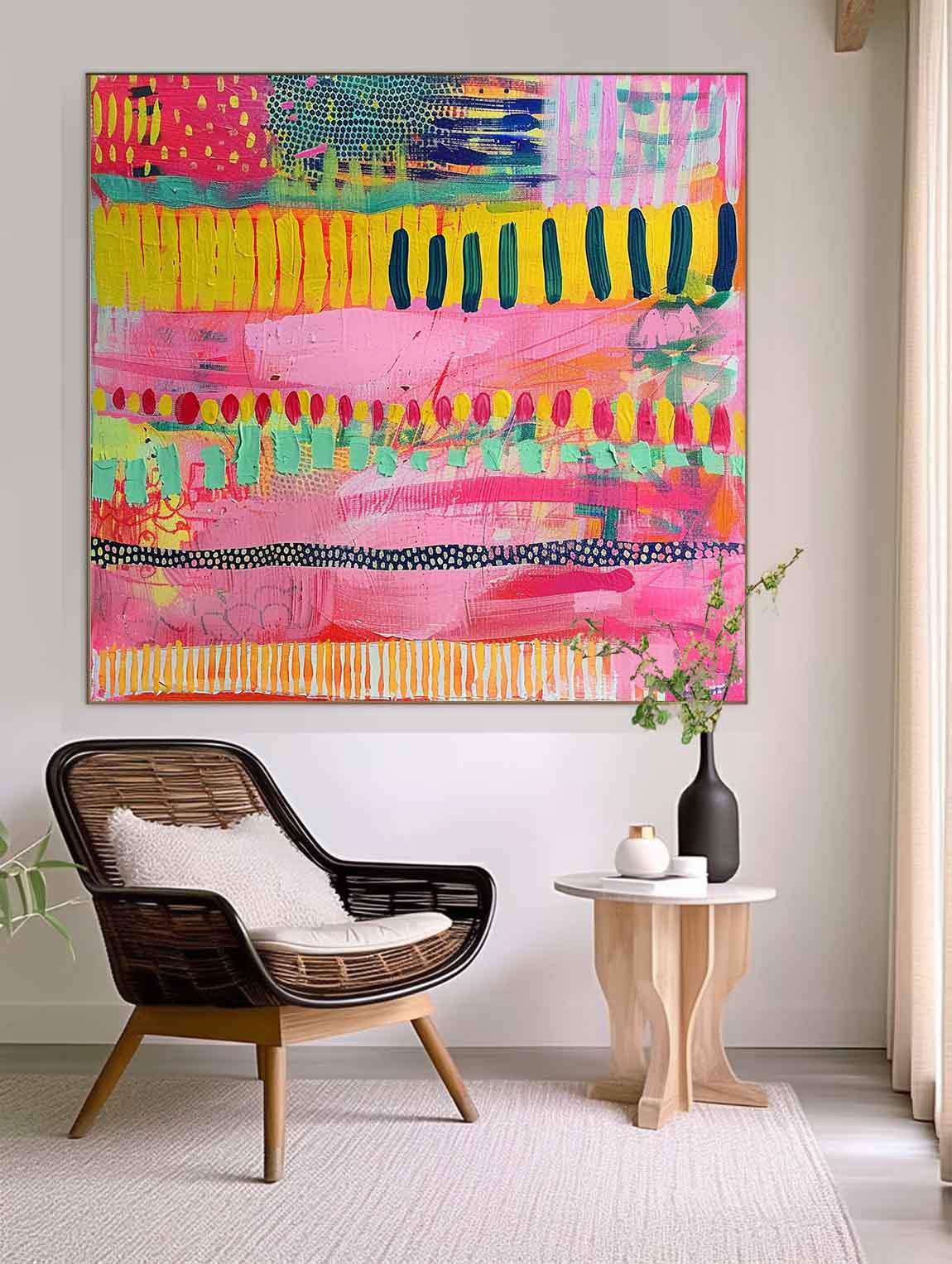 Wall Art Abstract Bohemian Maximalist Pop