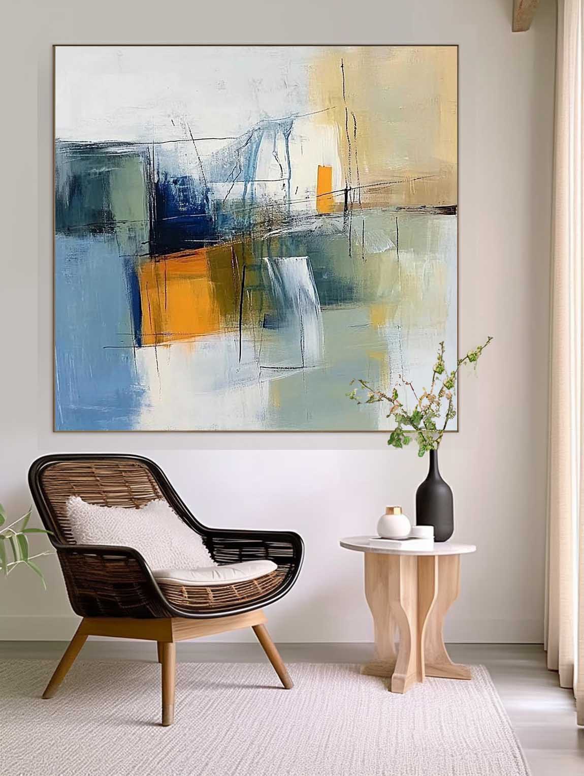 Wall Art Abstract Color Block Calm Serene
