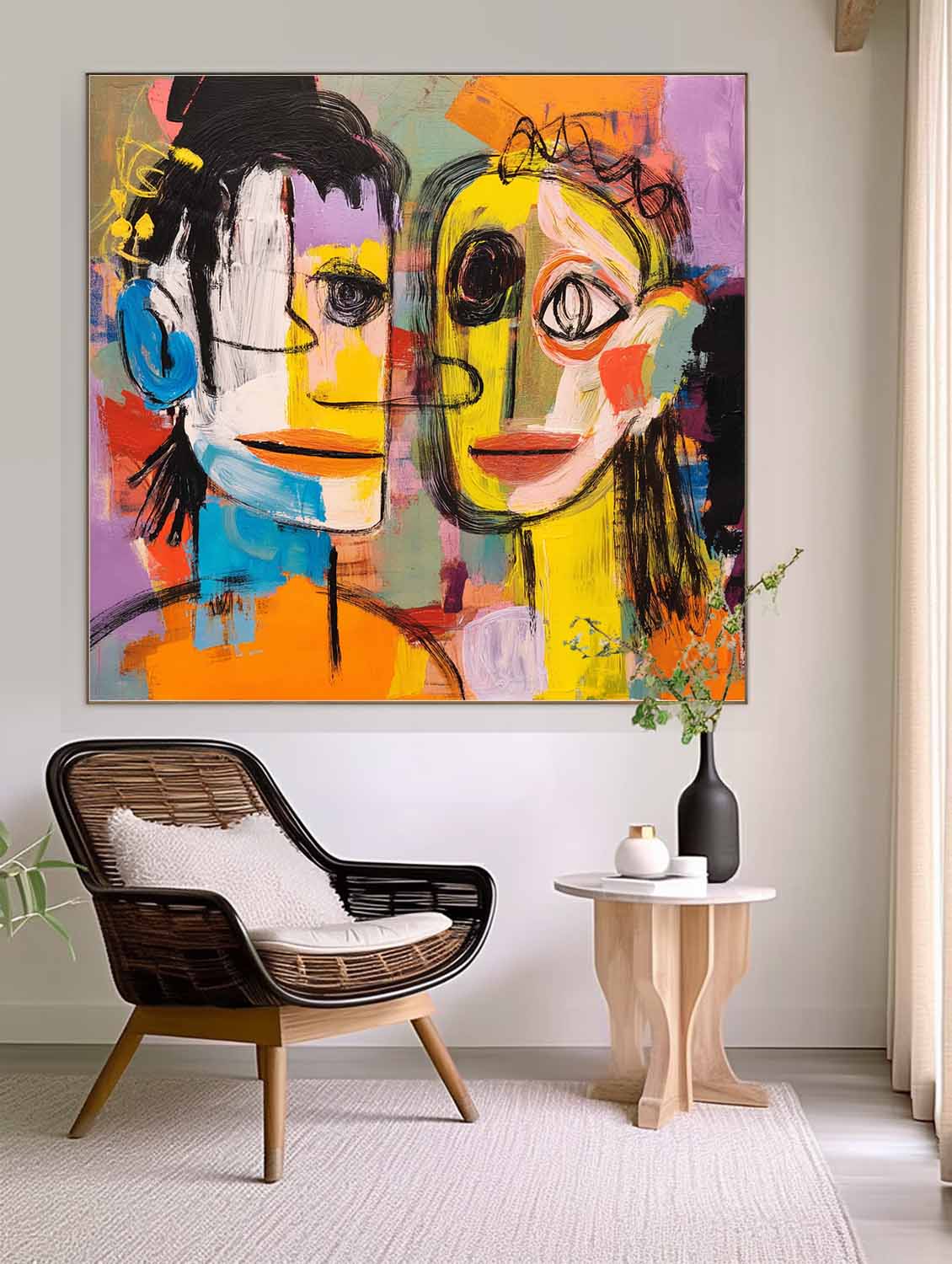 Wall Art People Cubist Scandinavian Bold Color