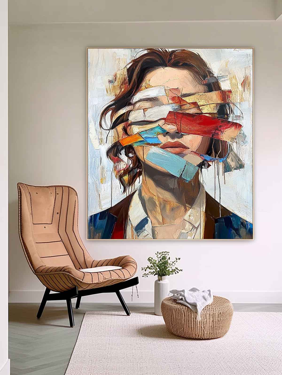 Wall Art Abstract Woman Multicolor Contemporary
