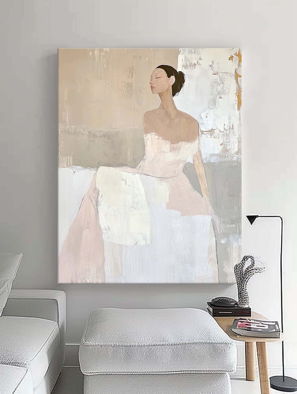 Neutral Muted‑Tone Ballerina Figure Wall Art