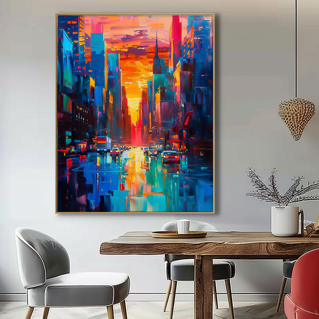Wall Art Architecture Rainy Moody Night Decor