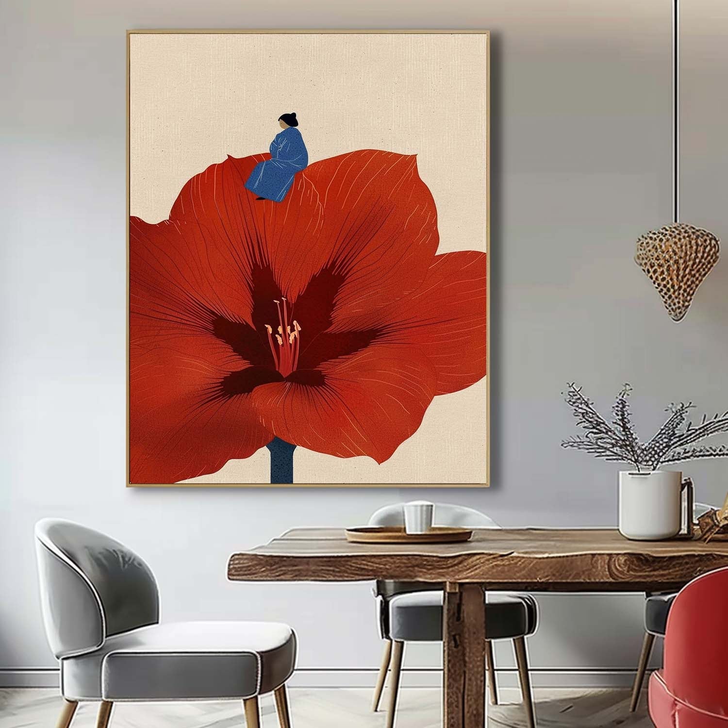 Wall Art People Oriental Surreal Floral Elegant