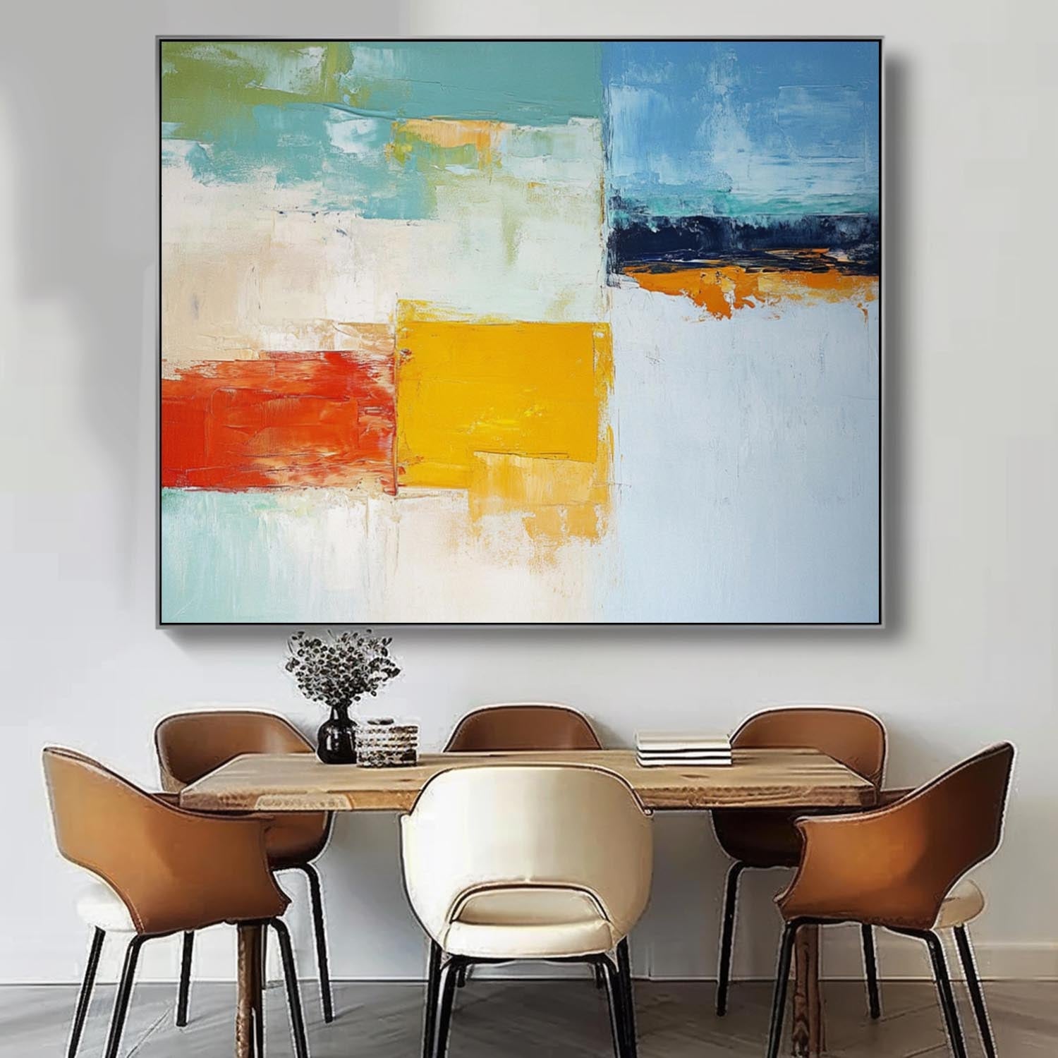 Modern Abstract Color Block Oil Painting