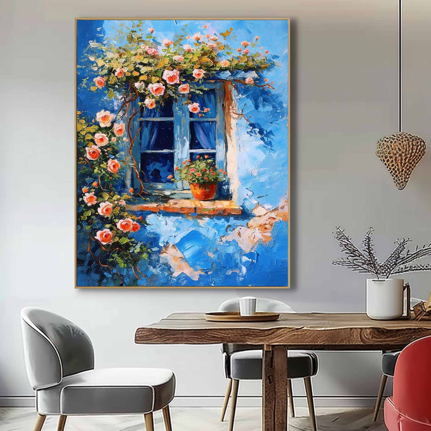 Wall Art Flower Impasto Mediterranean Rustic