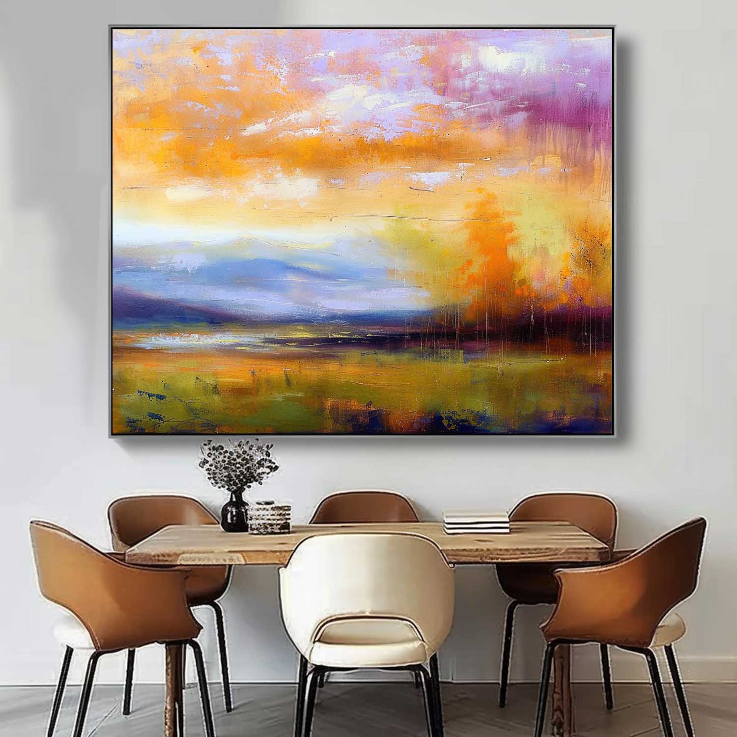Wall Art Abstract Blending Soft Fresh Lake