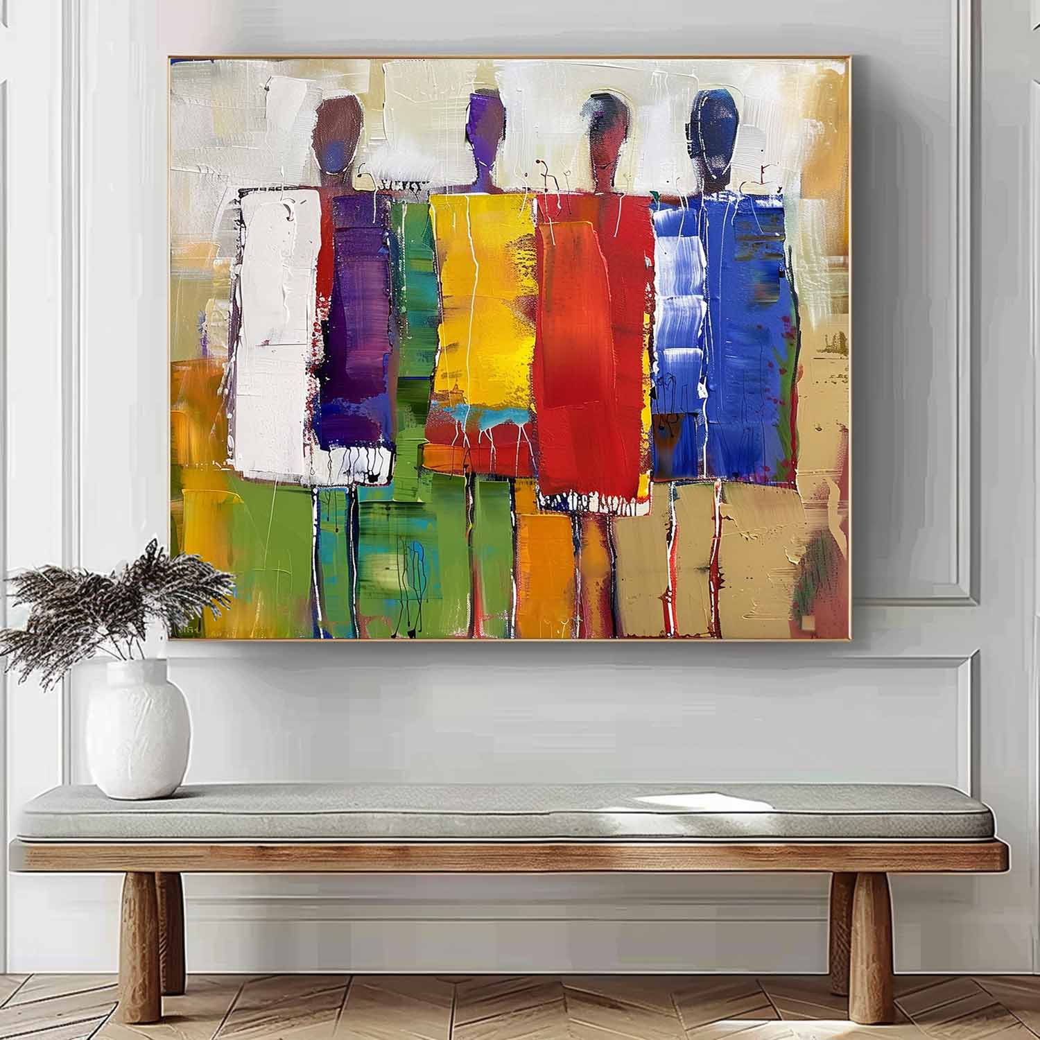 Wall Art Colorful Abstract Four Figures