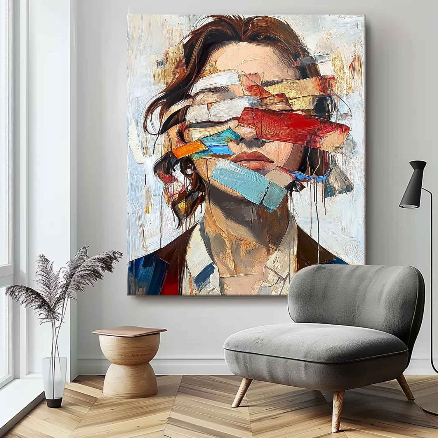 Wall Art Abstract Woman Multicolor Contemporary