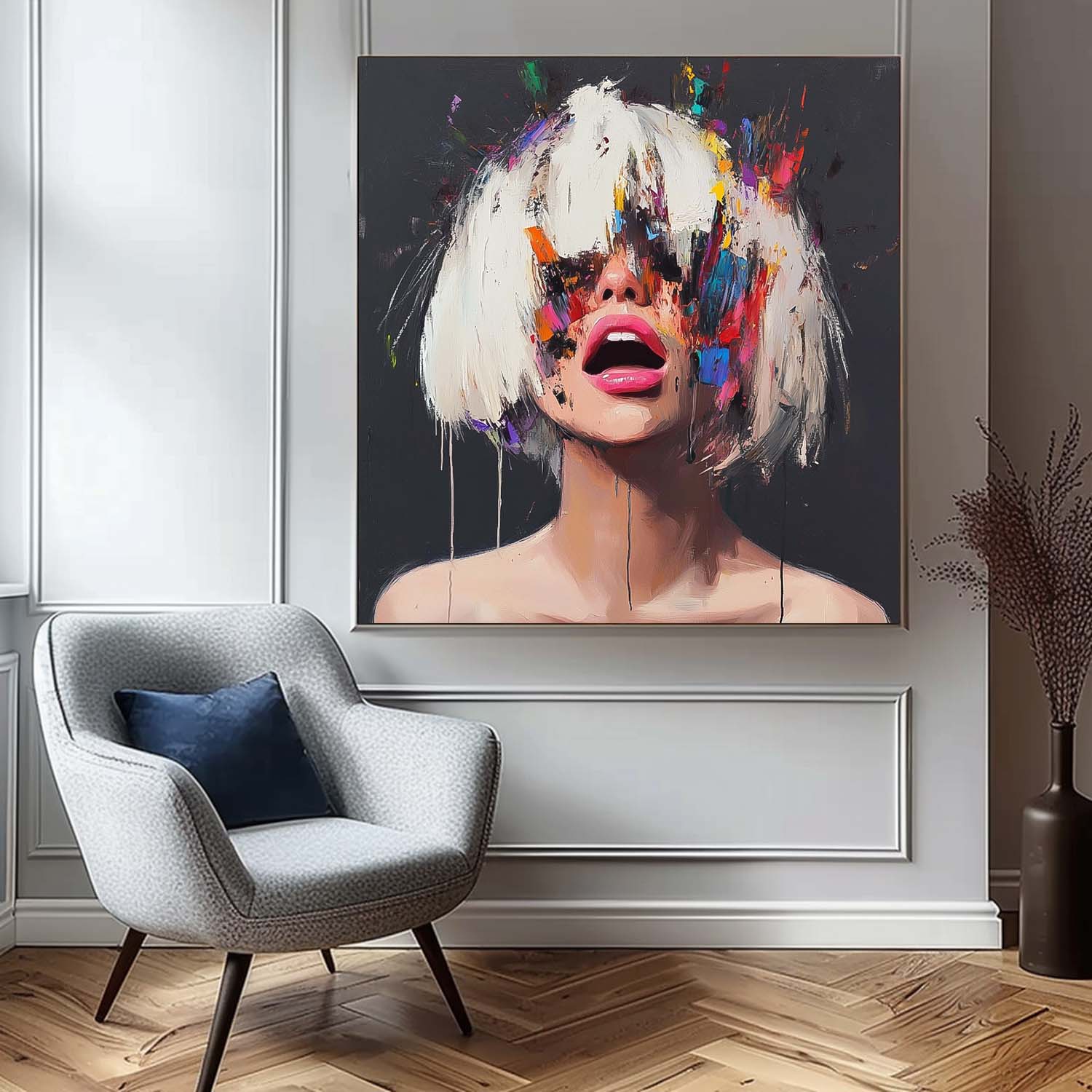 Wall Art People Contemporary Abstract Rainbow