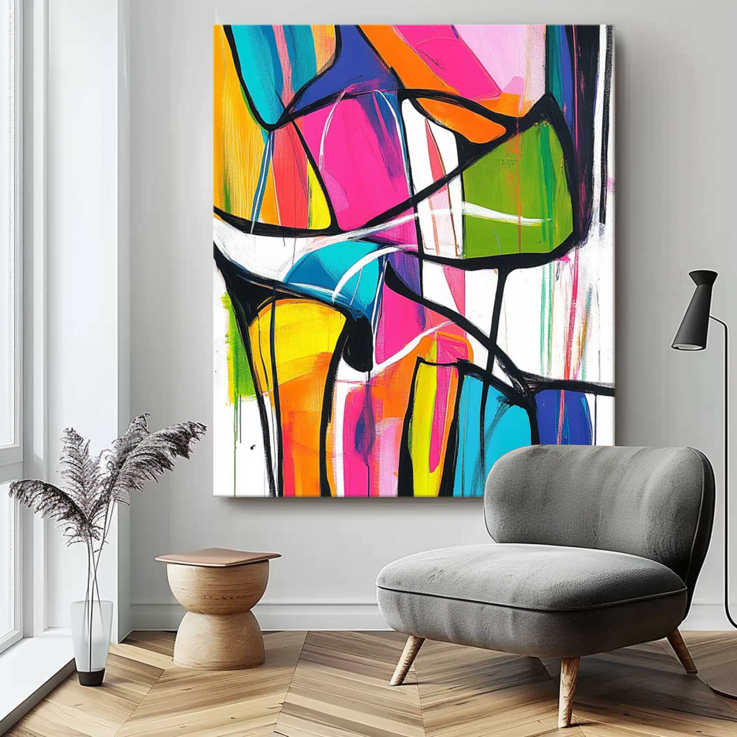 Wall Art Abstract Dynamic Asymmetrical Playful