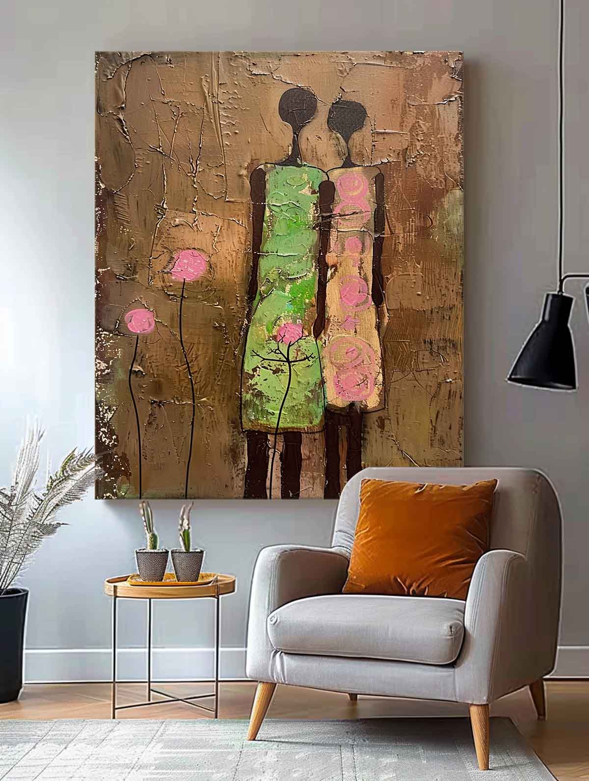 Wall Art Abstract Stylized African Figure Portrait